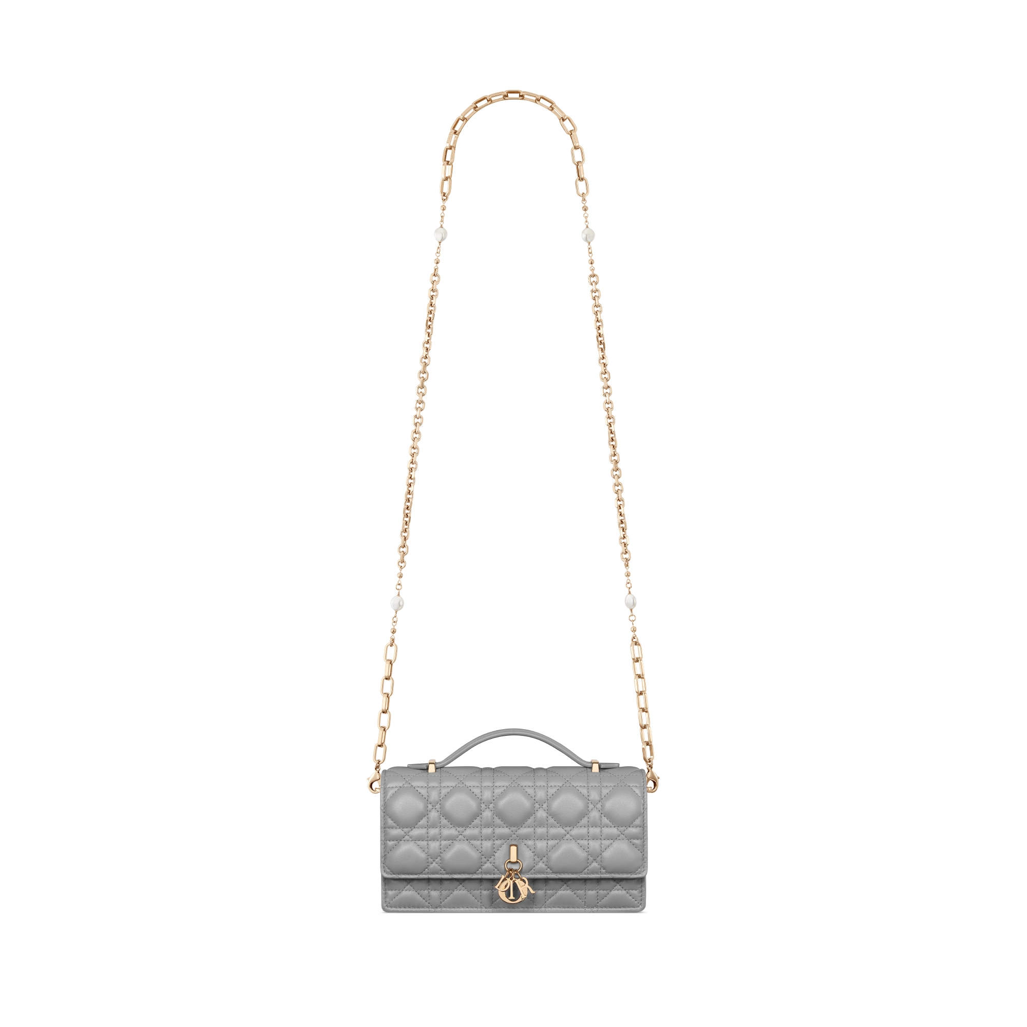 My Dior-minitas Antracietgrijs lamsleer met het Cannage-motief E07