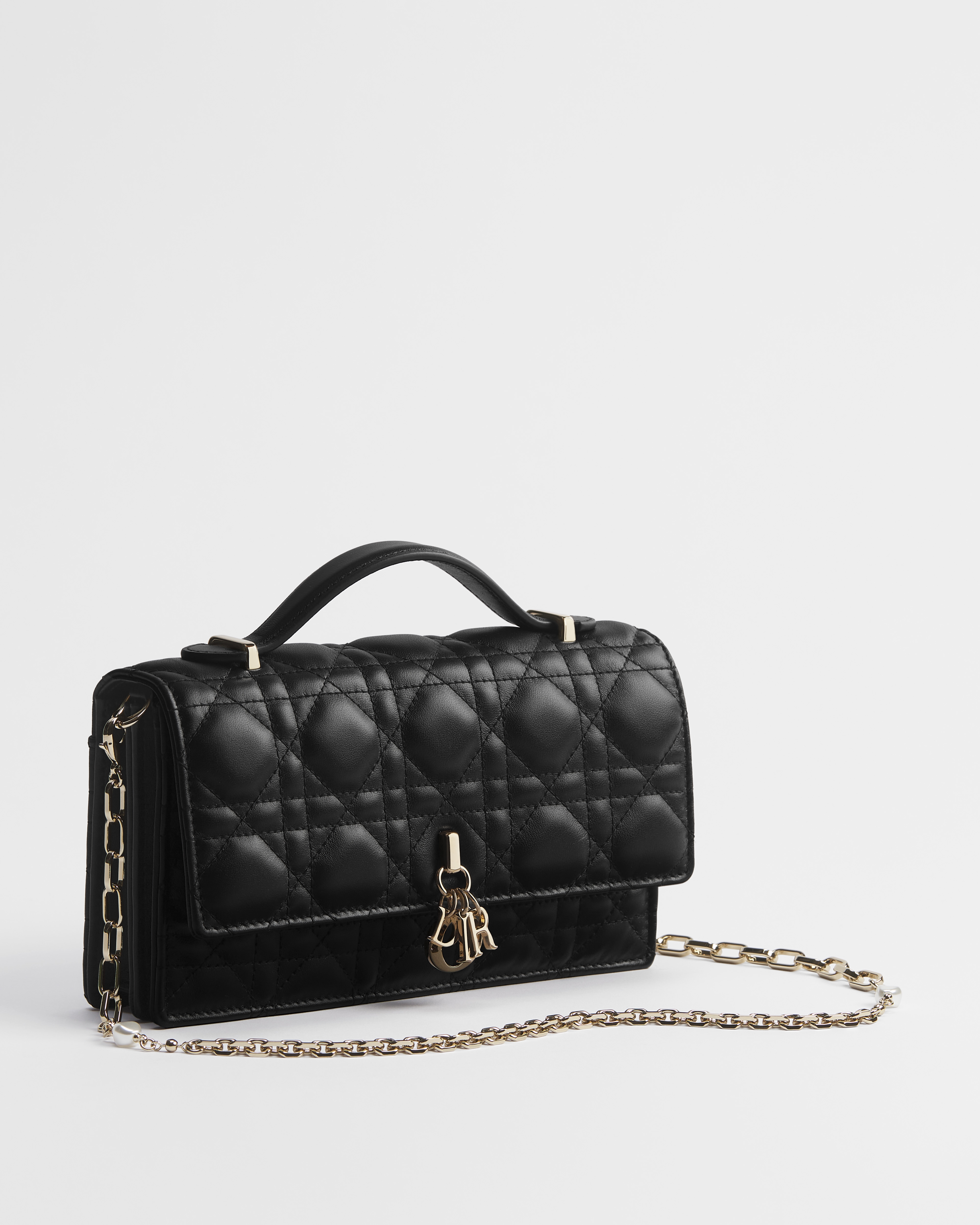 My Dior 迷你包 黑色 Cannage 籐格紋羊皮 E03