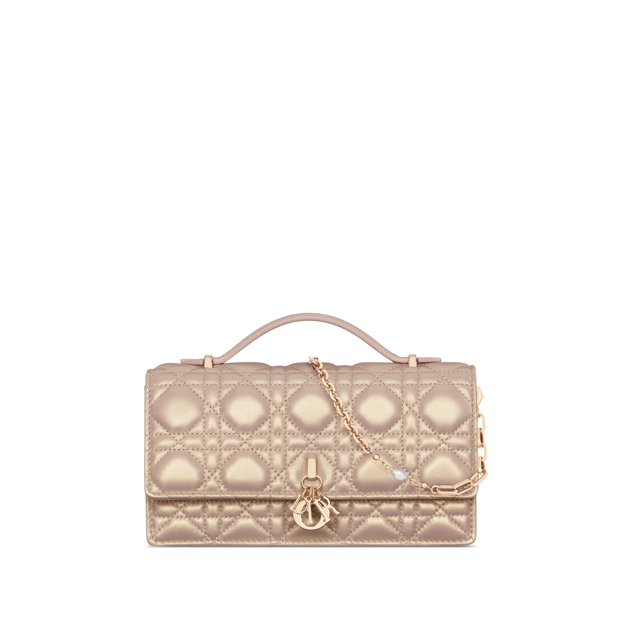 Mini sac My Dior Cuir d'agneau Cannage rose perlé E01