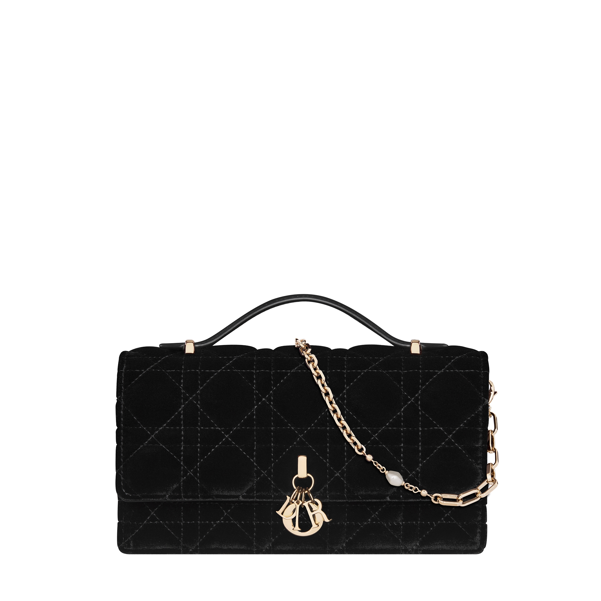  Cannage Samt in Schwarz