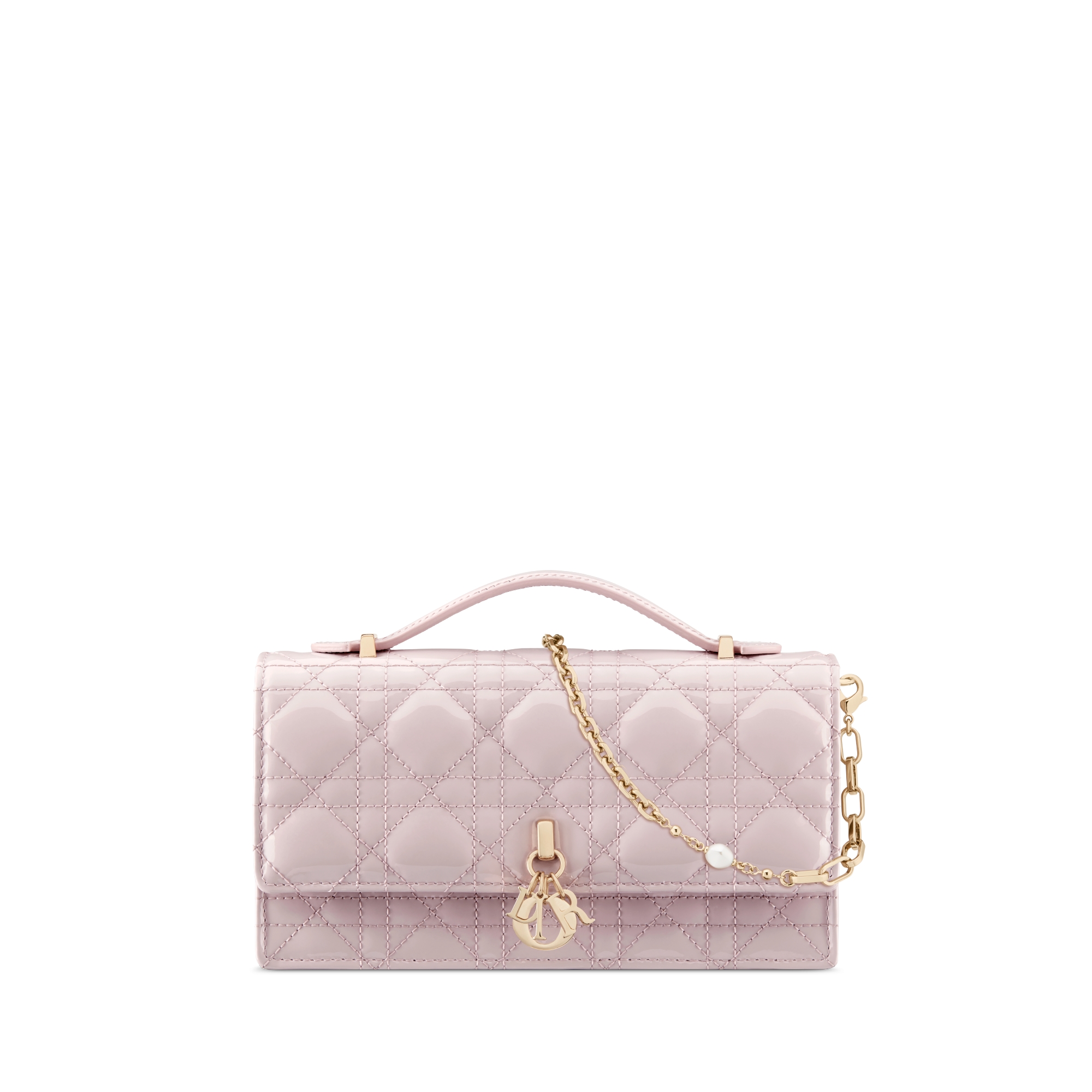 My Dior 미니 백 페일 핑크 페이턴트 까나쥬 송아지 가죽 E01