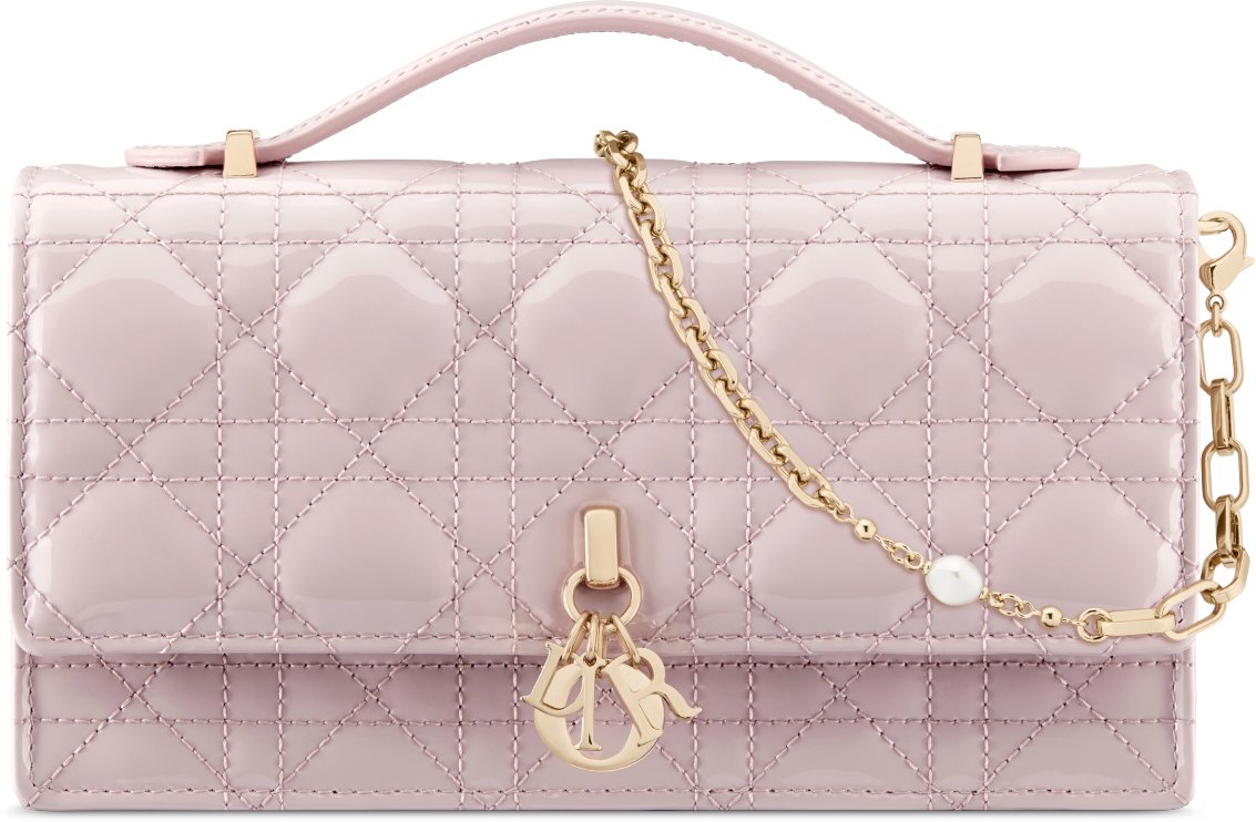 Pink patent clutch top