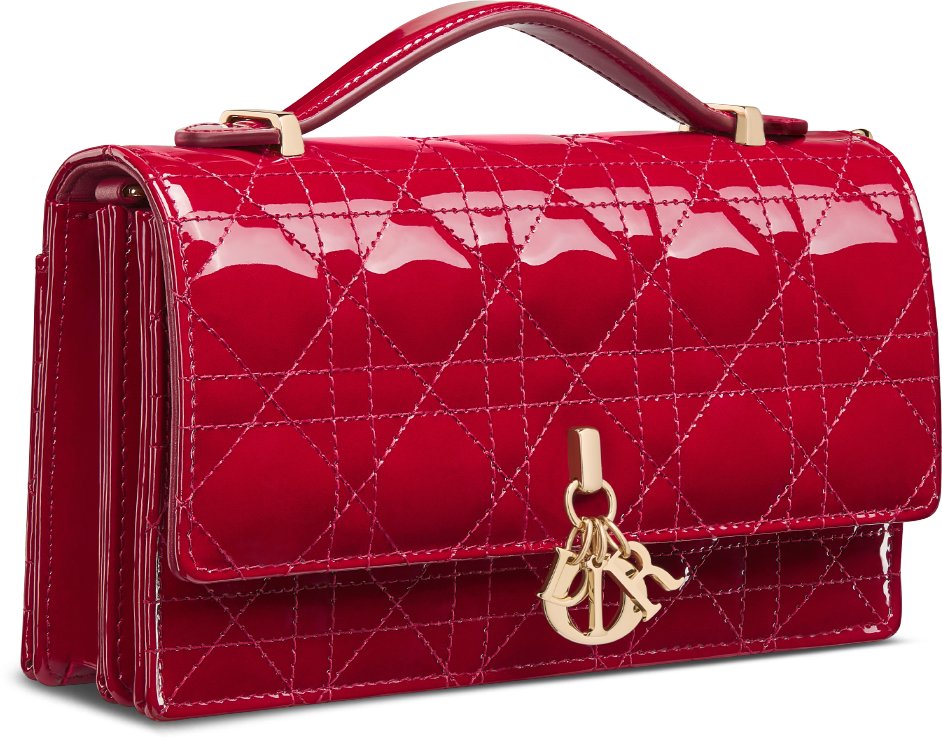 My Dior Mini Bag Cherry Red Patent Cannage Calfskin DIOR