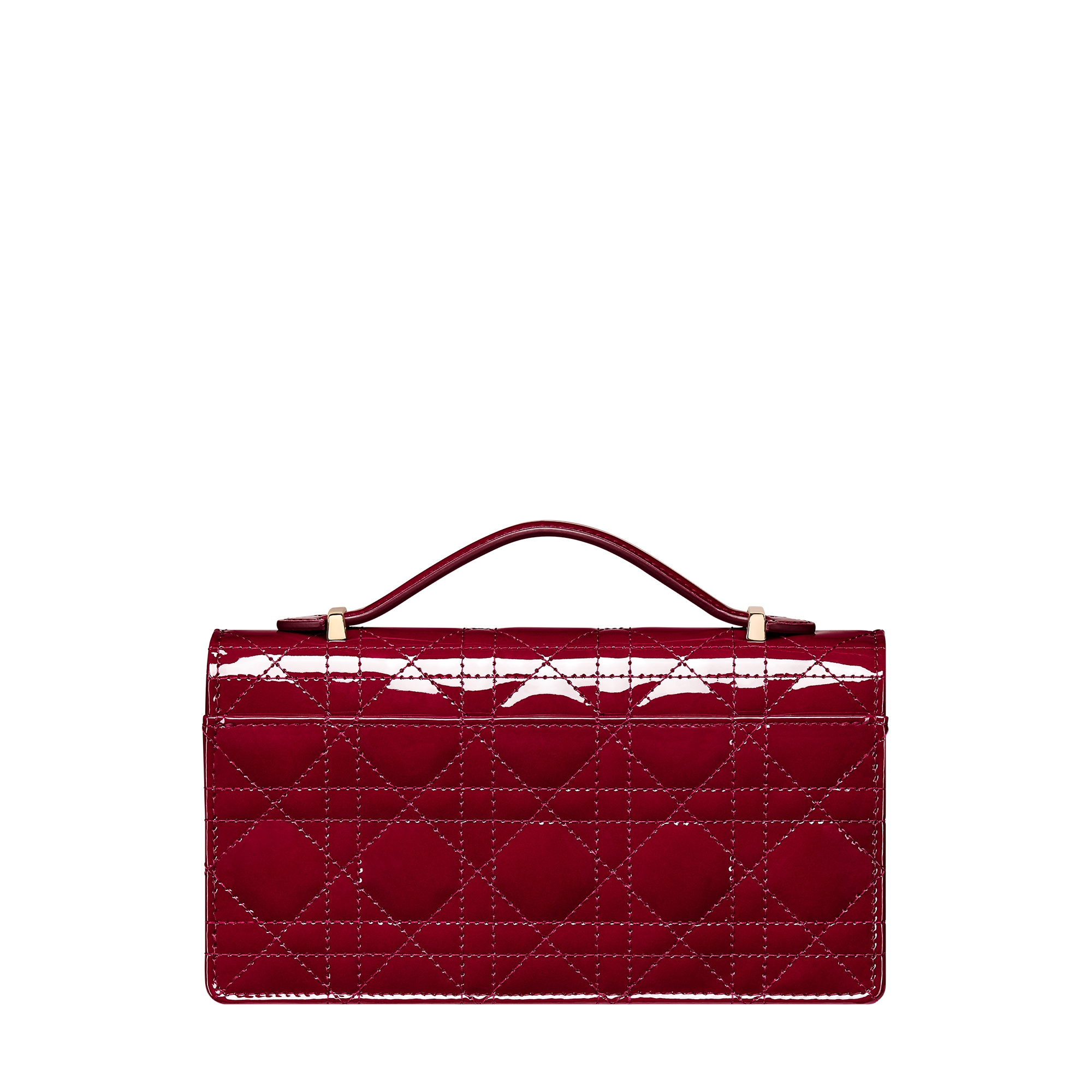 My Dior 迷你包 櫻桃紅漆面 Cannage 籐格紋小牛皮 E08