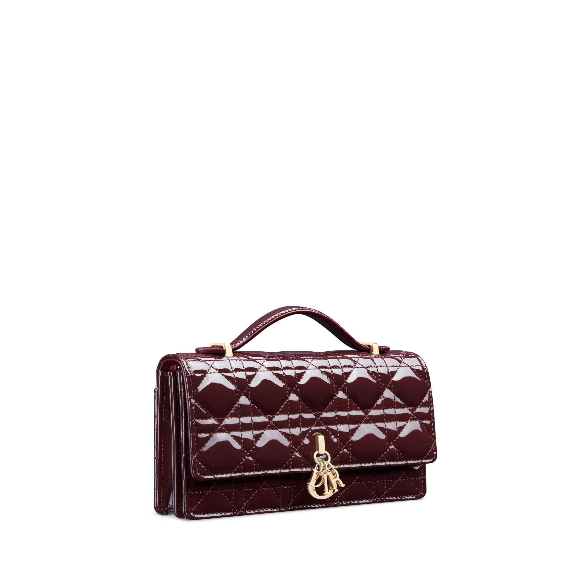 حقيبة My Dior بحجم ميني جلد العجل اللمّاع مع نمط كاناج باللون الخوخي E03