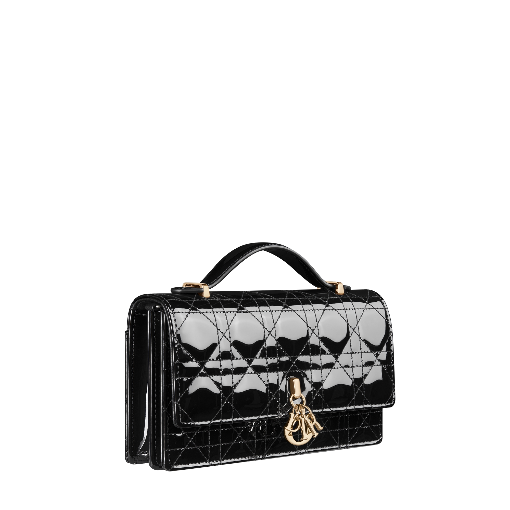 My Dior Mini Bag Black Patent Cannage Calfskin E03