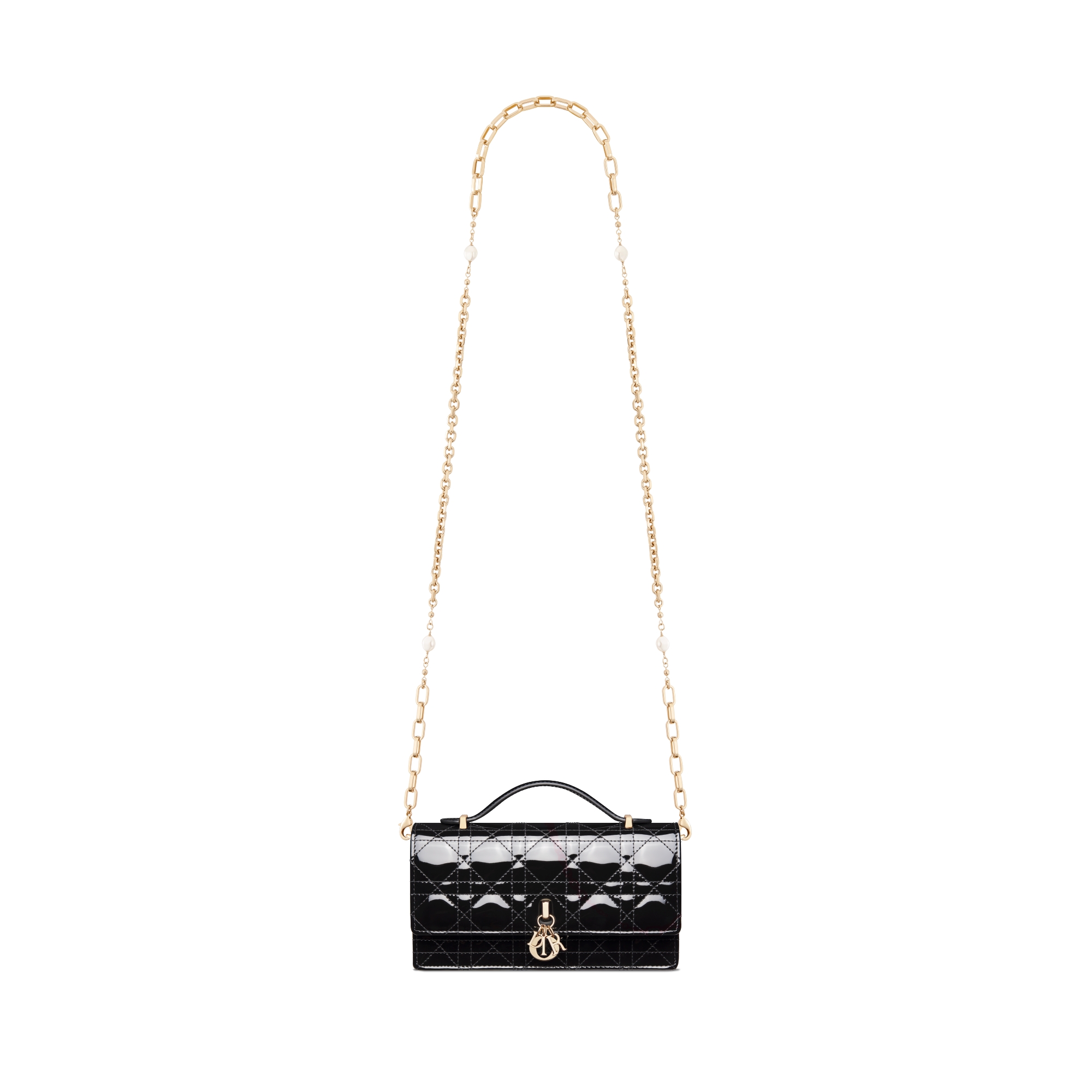 My Dior Mini Bag Black Patent Cannage Calfskin E07