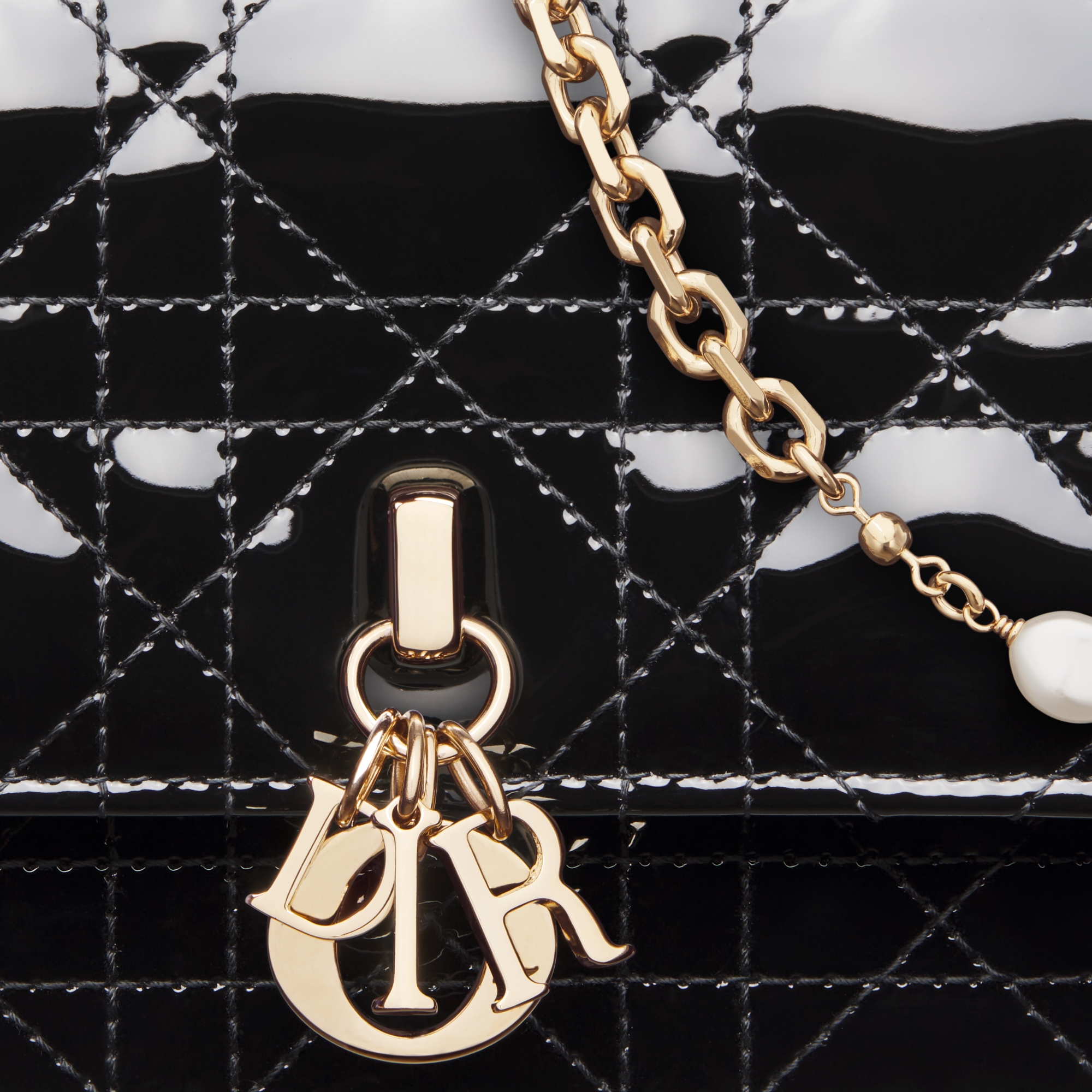 My Dior Mini Bag Black Patent Cannage Calfskin E09