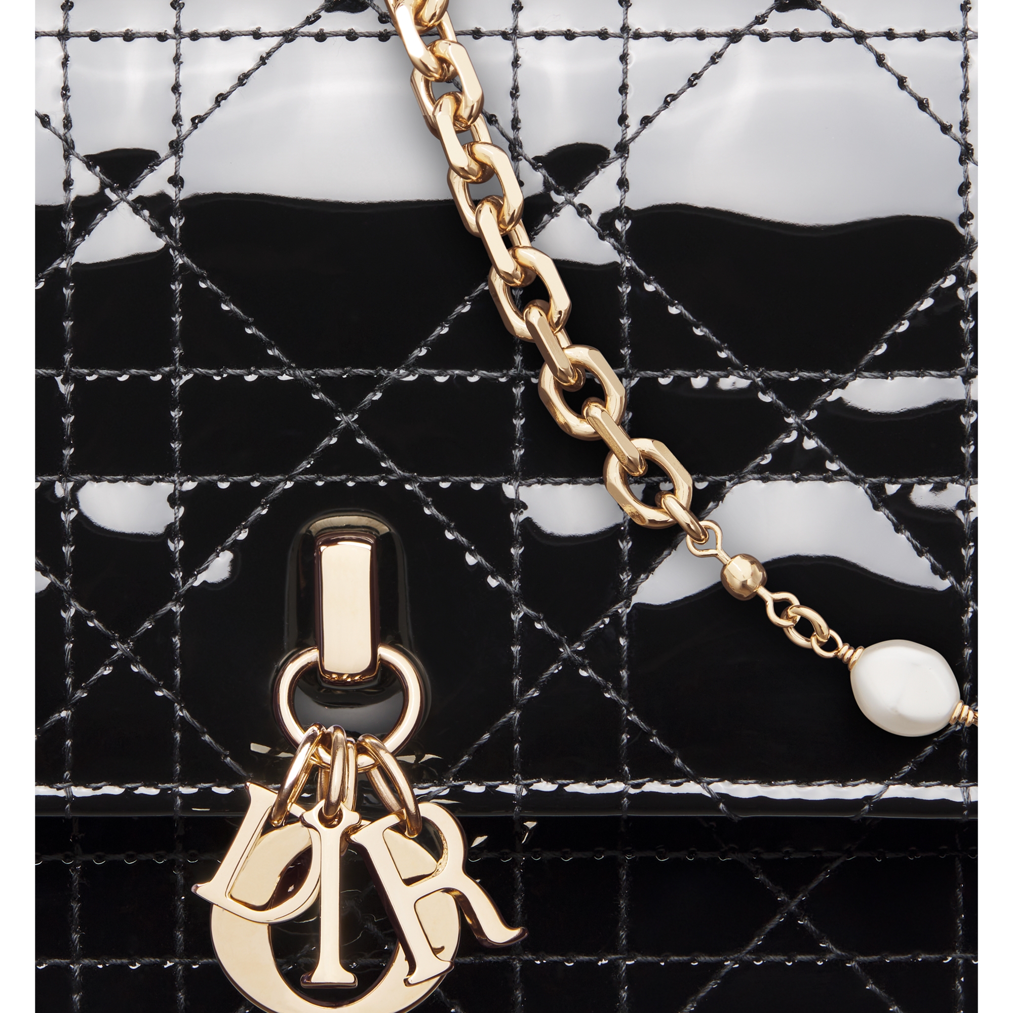 My Dior Mini Bag Black Patent Cannage Calfskin E09