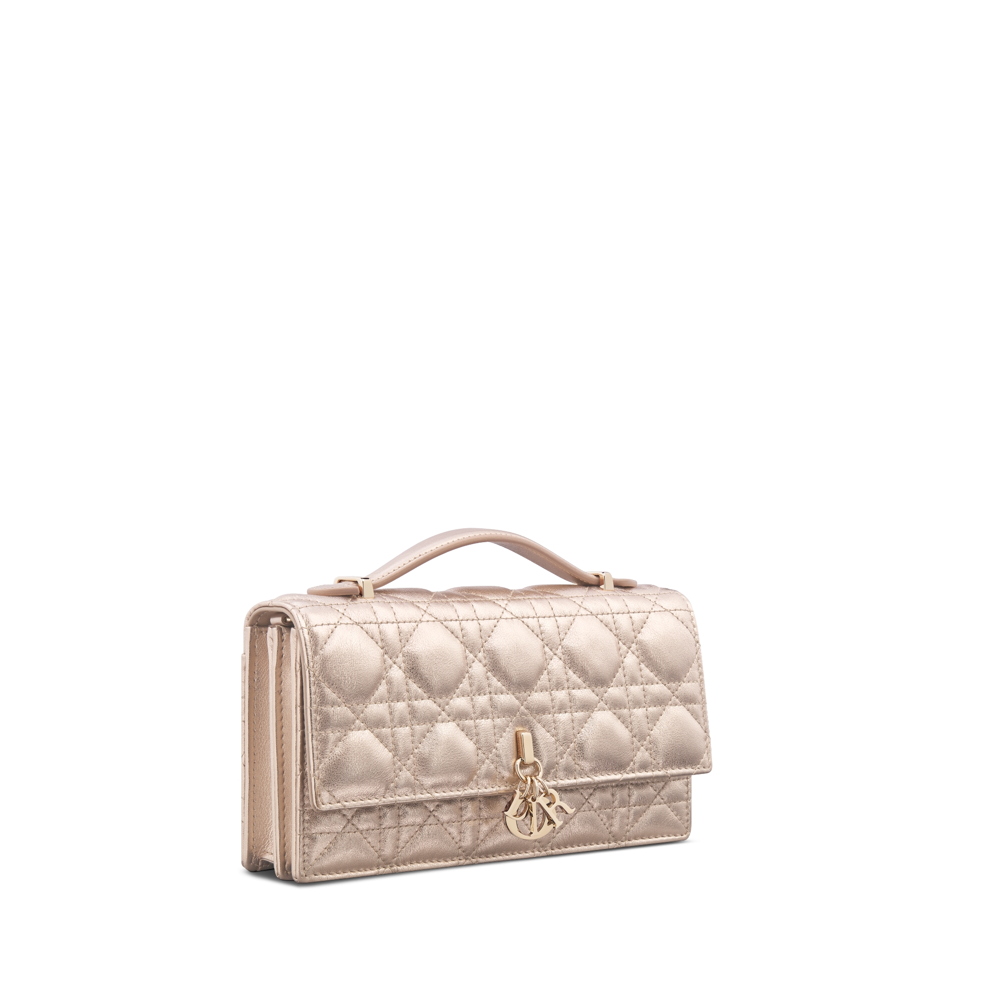 My Dior Mini Bag Metallic Pale Gold-Tone Cannage Calfskin E03
