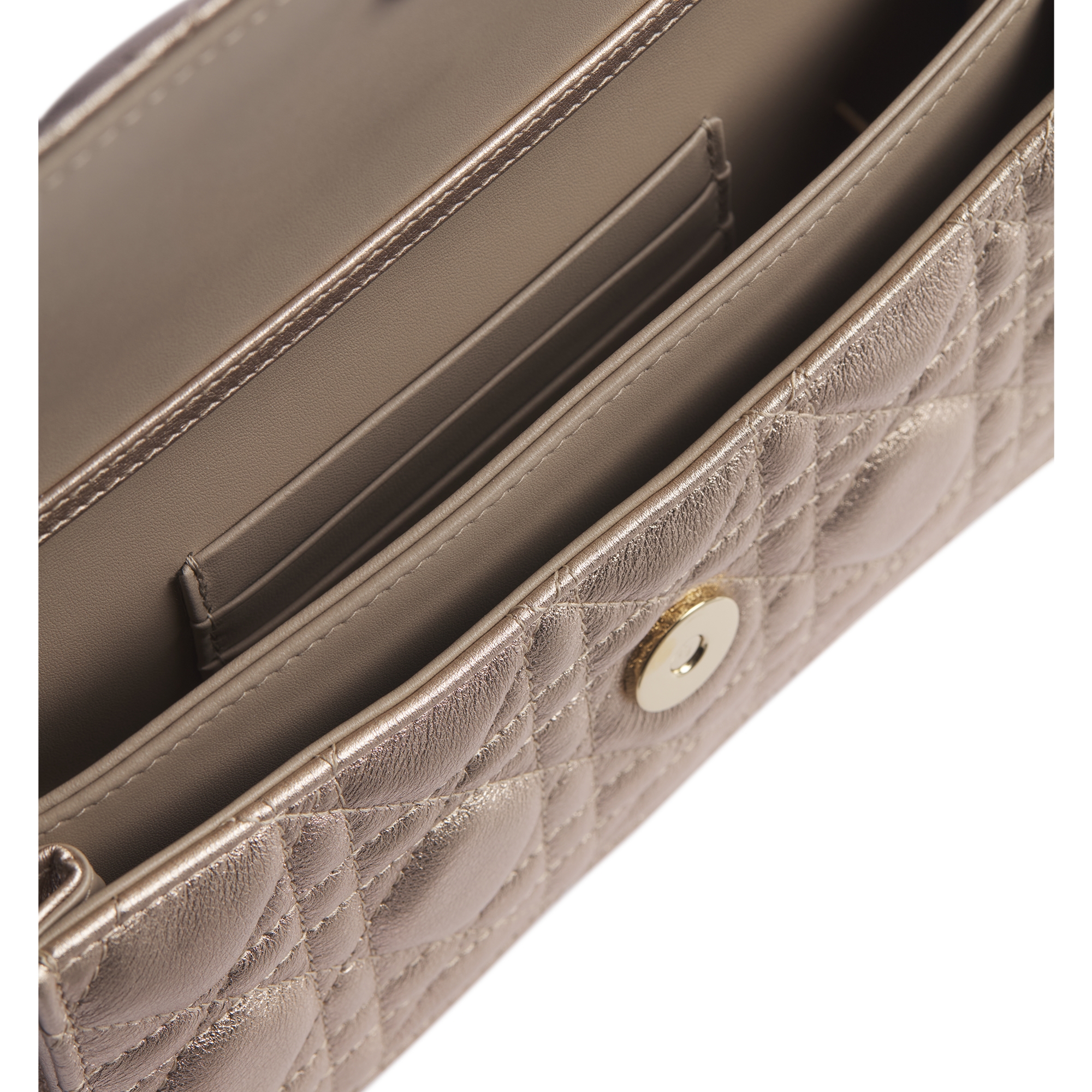 My Dior Mini Bag Metallic Pale Gold-Tone Cannage Calfskin E06