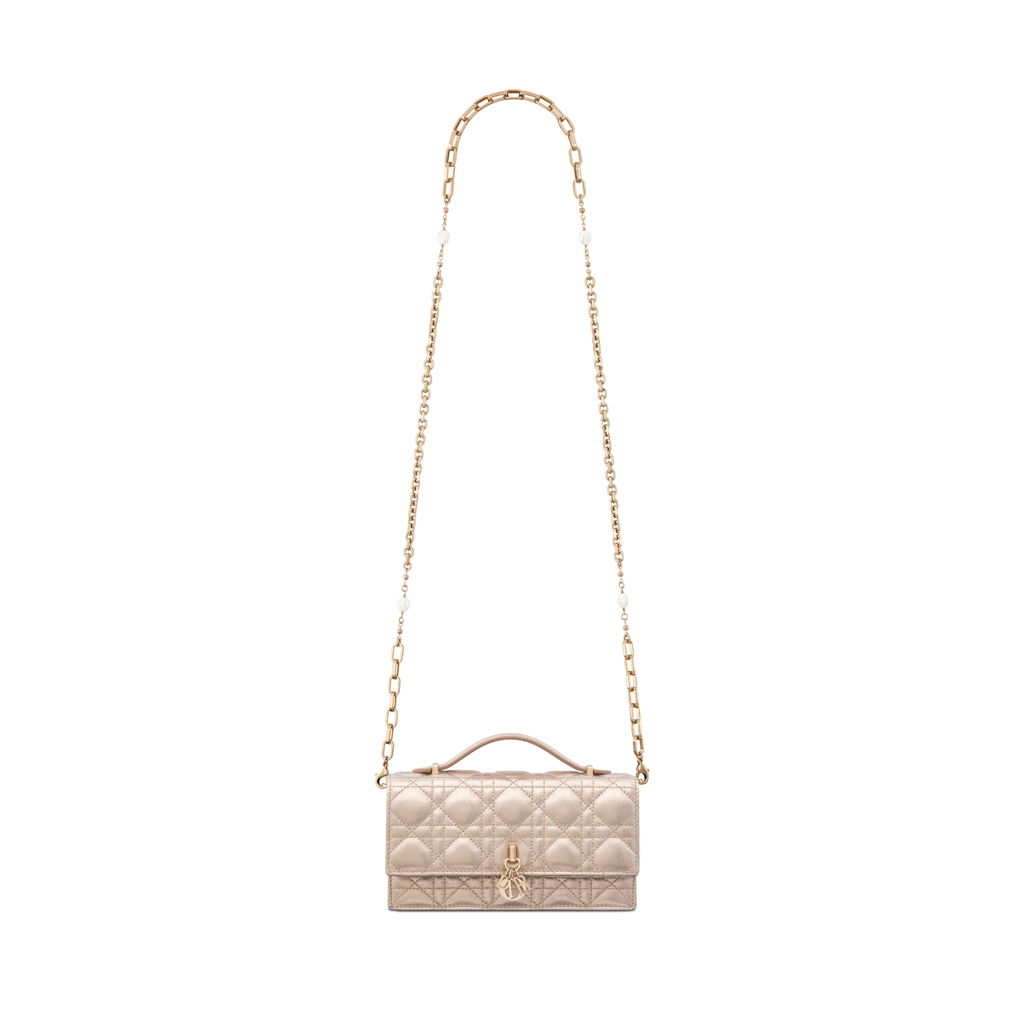 My Dior Mini Bag Metallic Pale Gold-Tone Cannage Calfskin E07