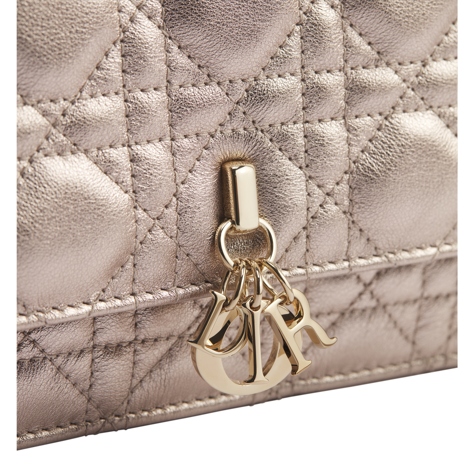 My Dior Mini Bag Metallic Pale Gold-Tone Cannage Calfskin E10
