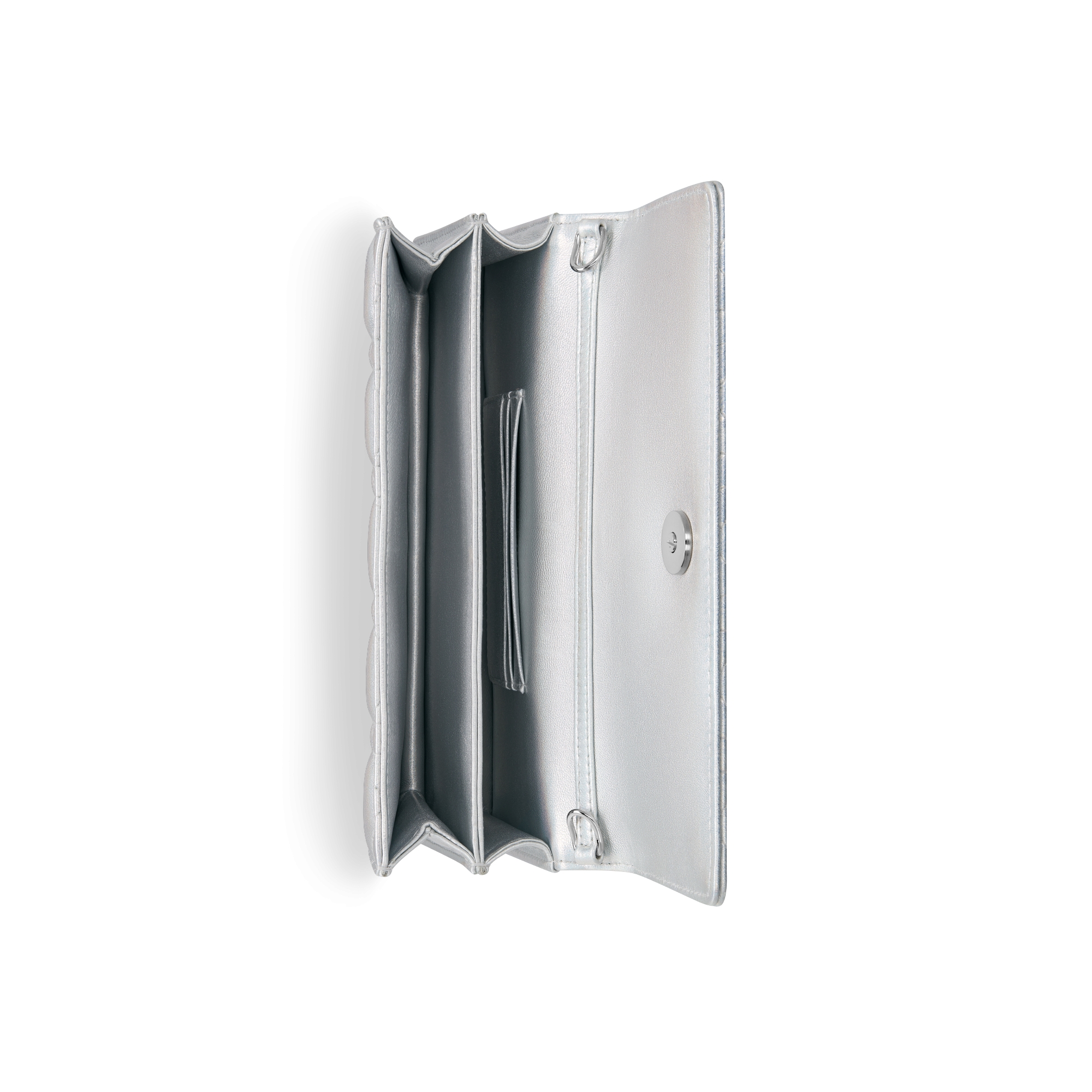 My Dior Mini Bag Iridescent Metallic Silver-Tone Cannage Lambskin E06