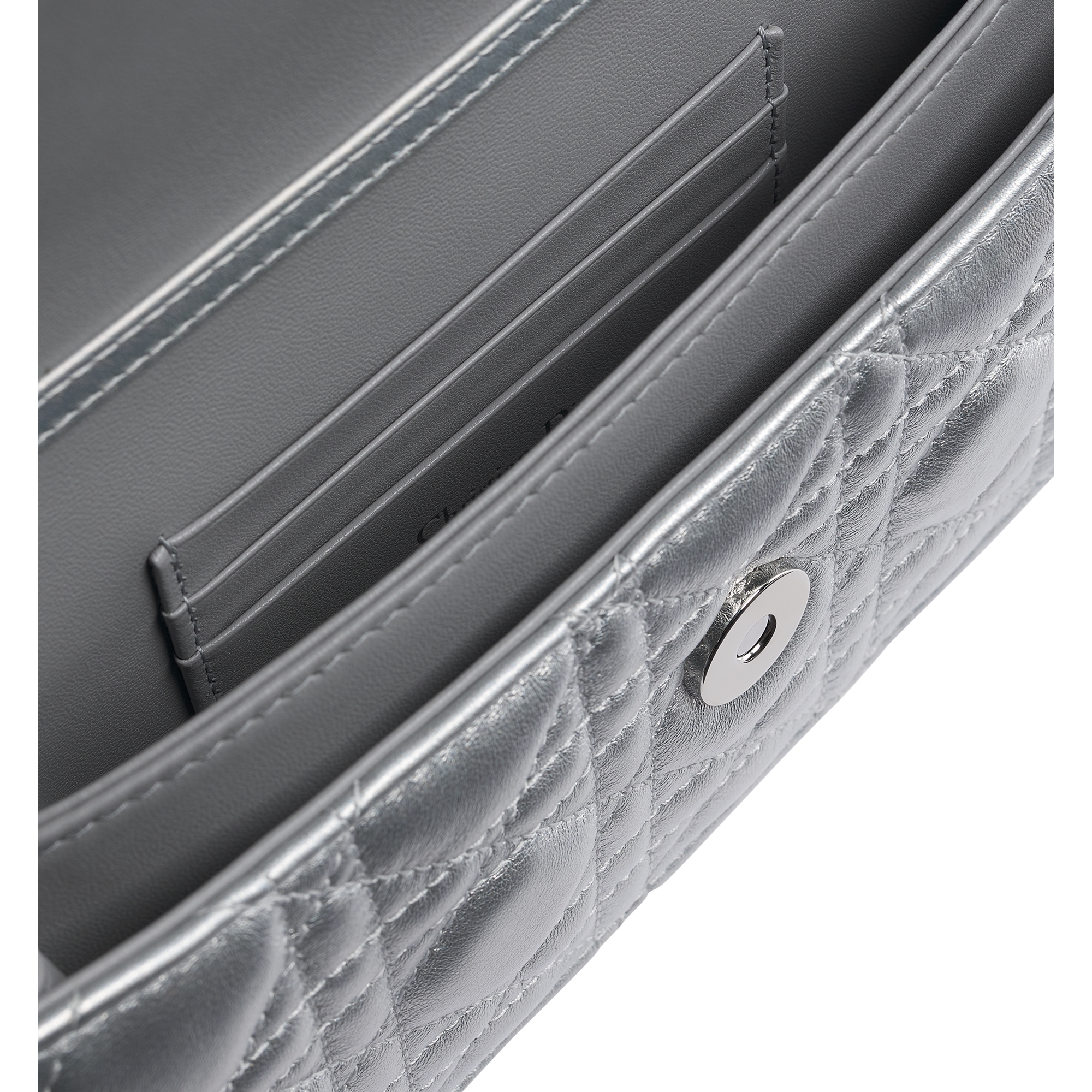 My Dior Mini Bag Iridescent Metallic Silver-Tone Cannage Lambskin E06