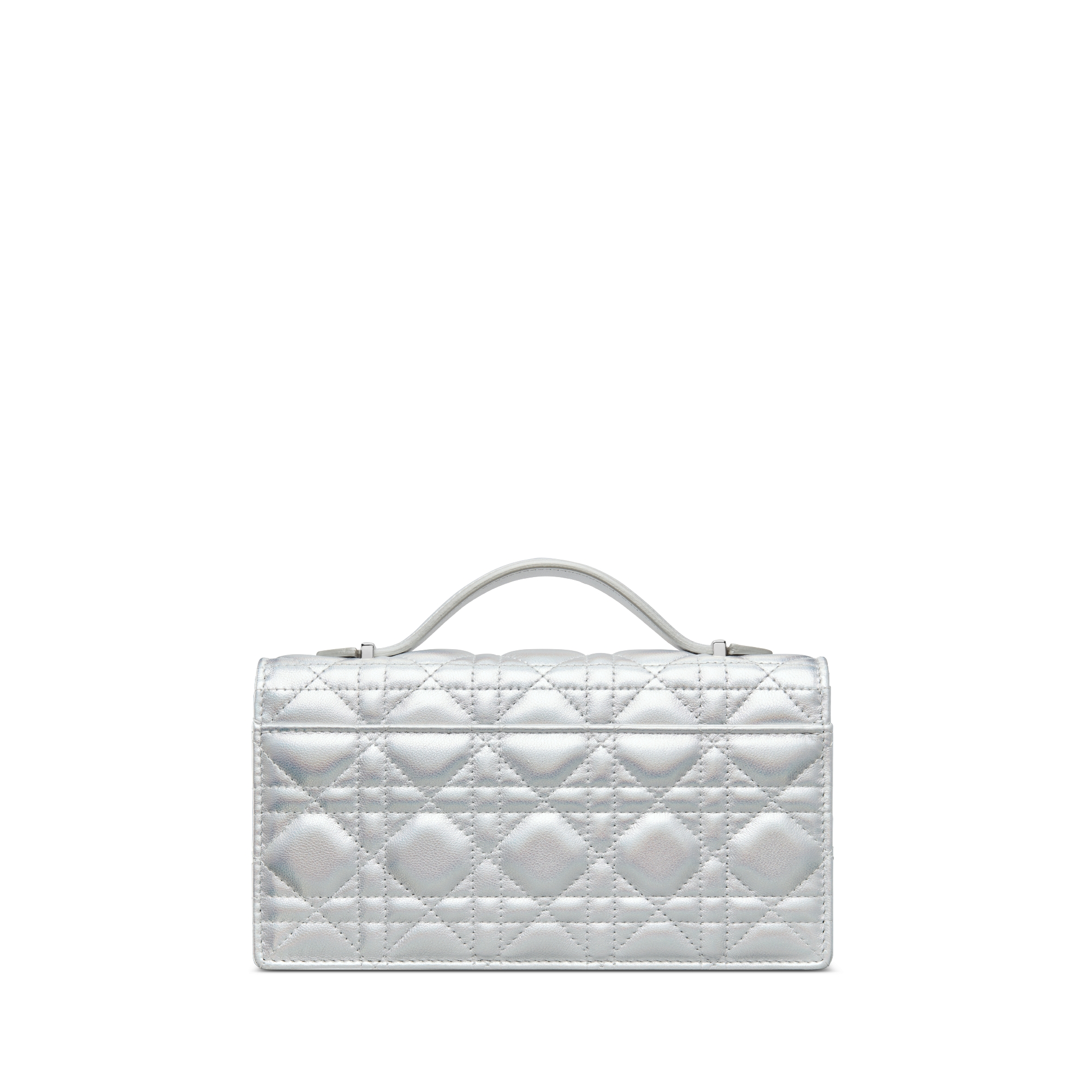 My Dior Mini Bag Iridescent Metallic Silver-Tone Cannage Lambskin E08