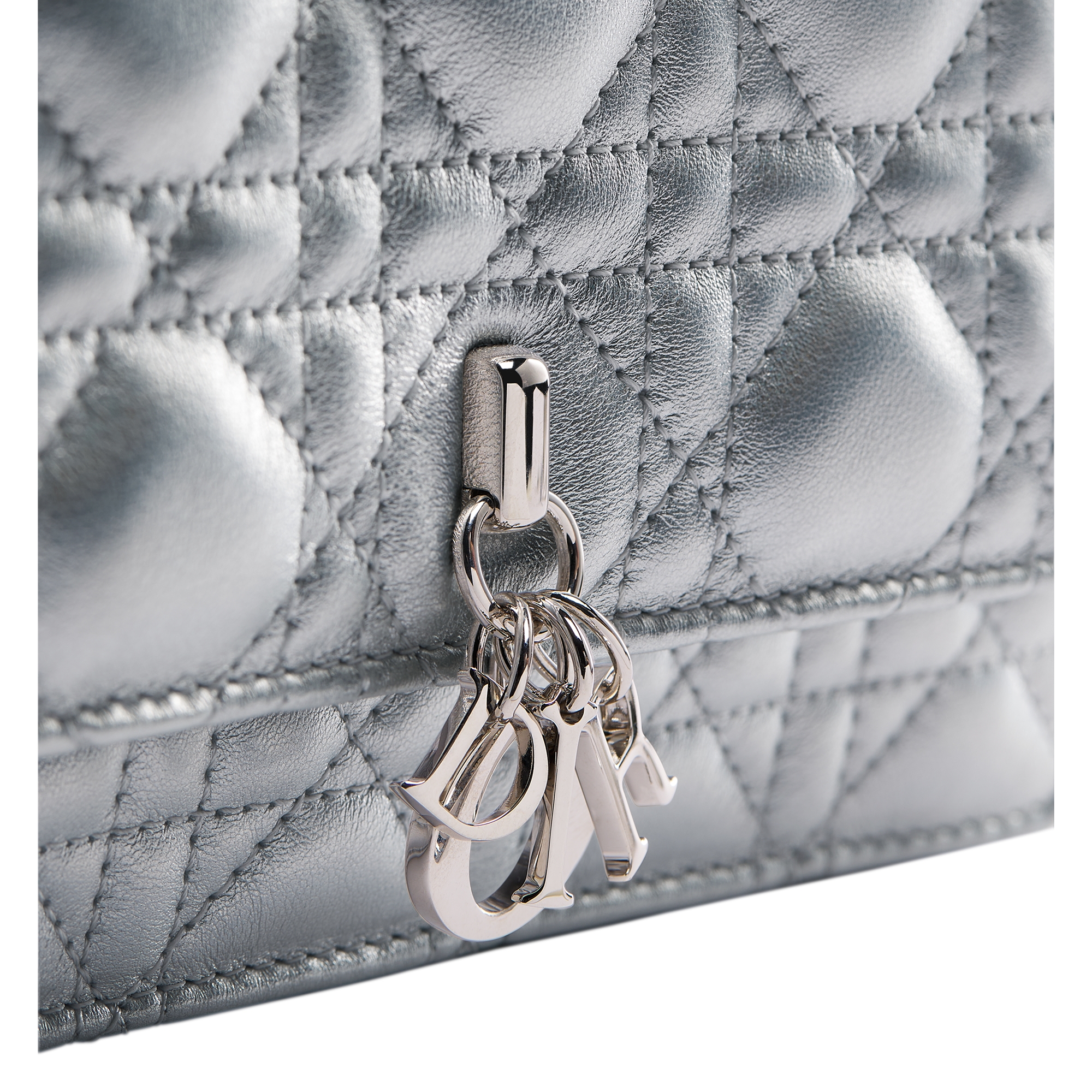 My Dior Mini Bag Iridescent Metallic Silver-Tone Cannage Lambskin E10