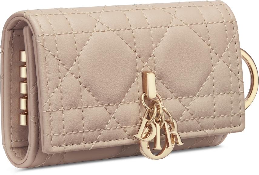 My Dior Aster Key Case Powder Beige Cannage Lambskin DIOR