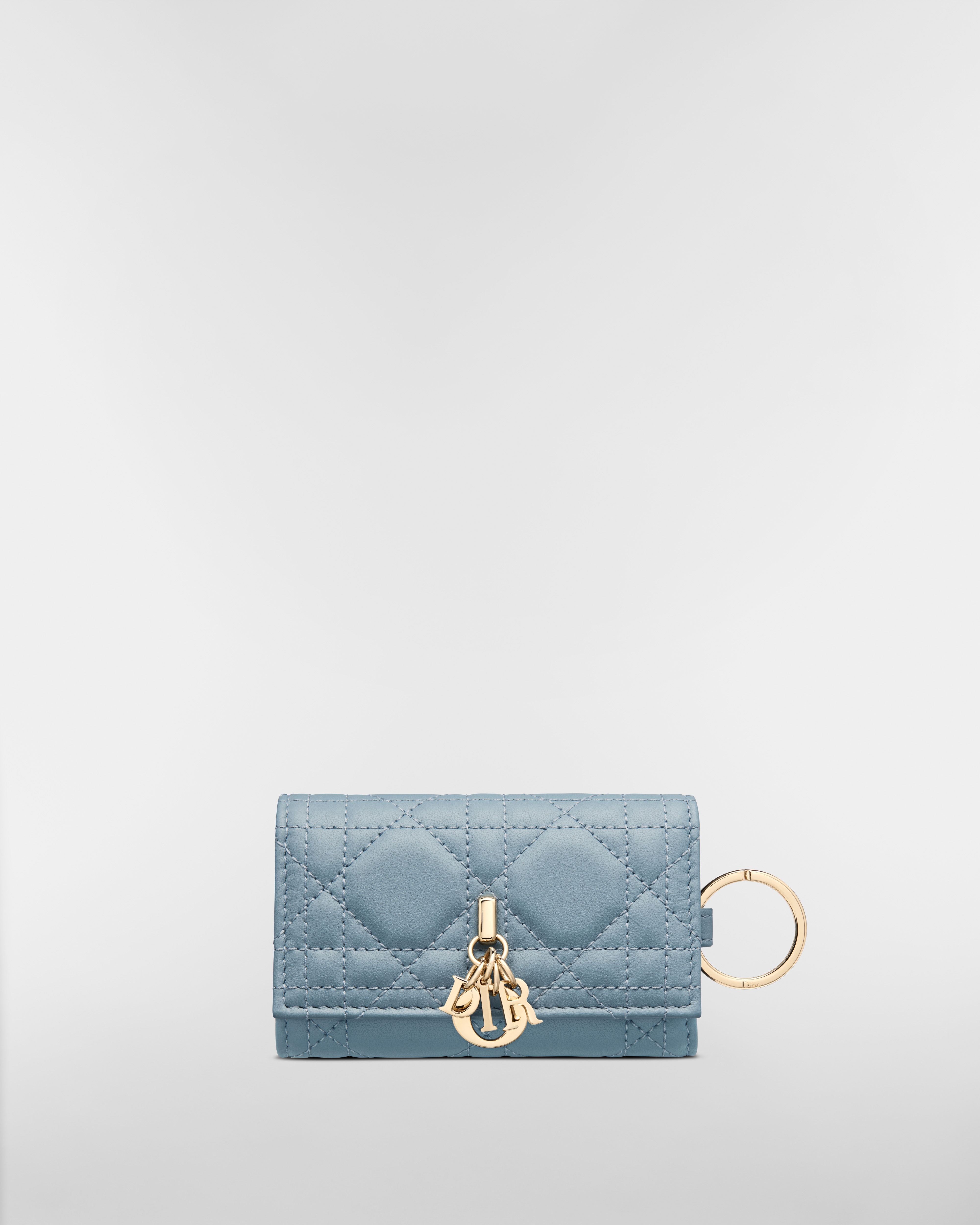 My Dior Aster 鎖匙包 雲藍色 Cannage 藤格紋圖案羊皮 E01