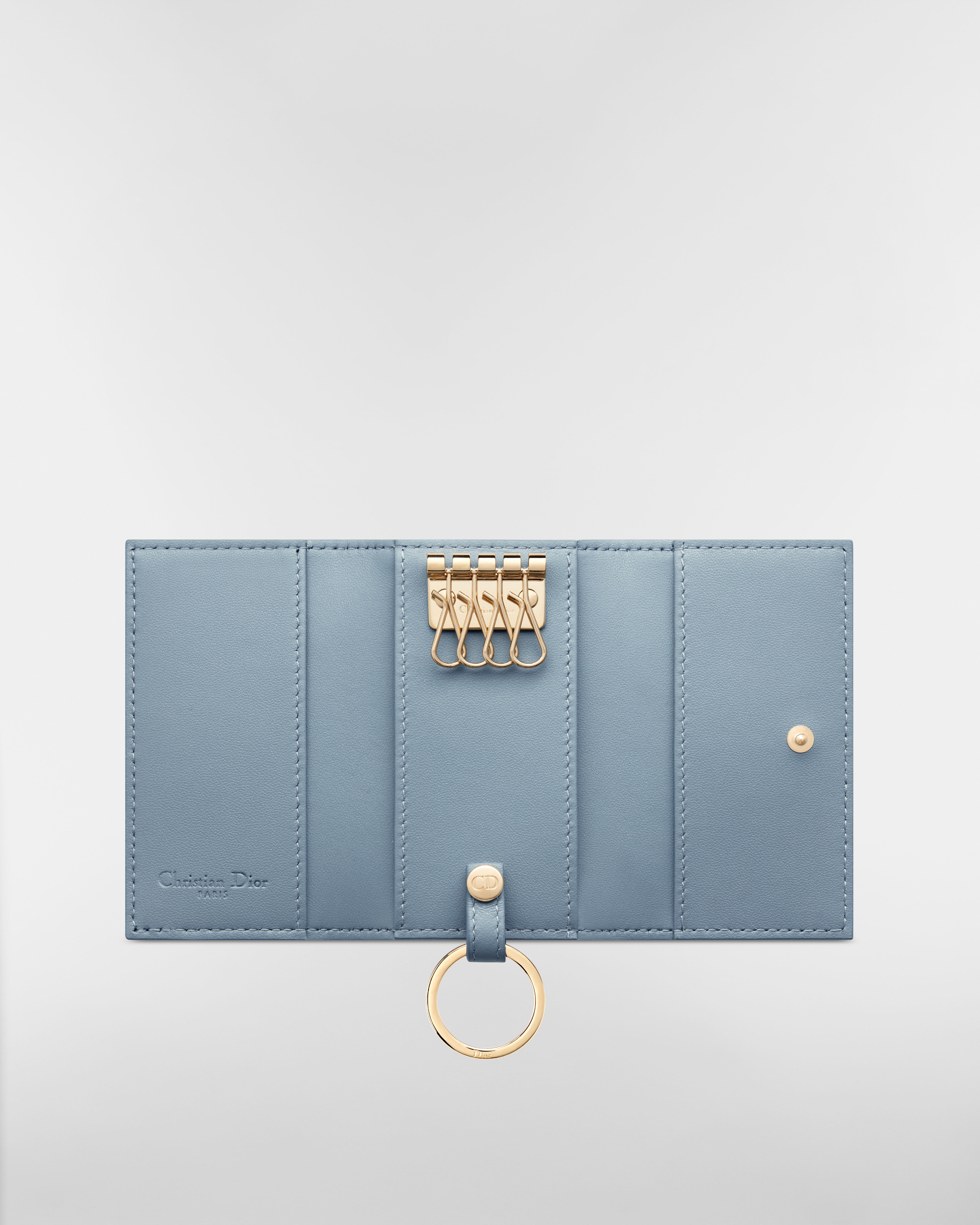 My Dior Aster Key Case Cloud Blue Cannage Lambskin E07