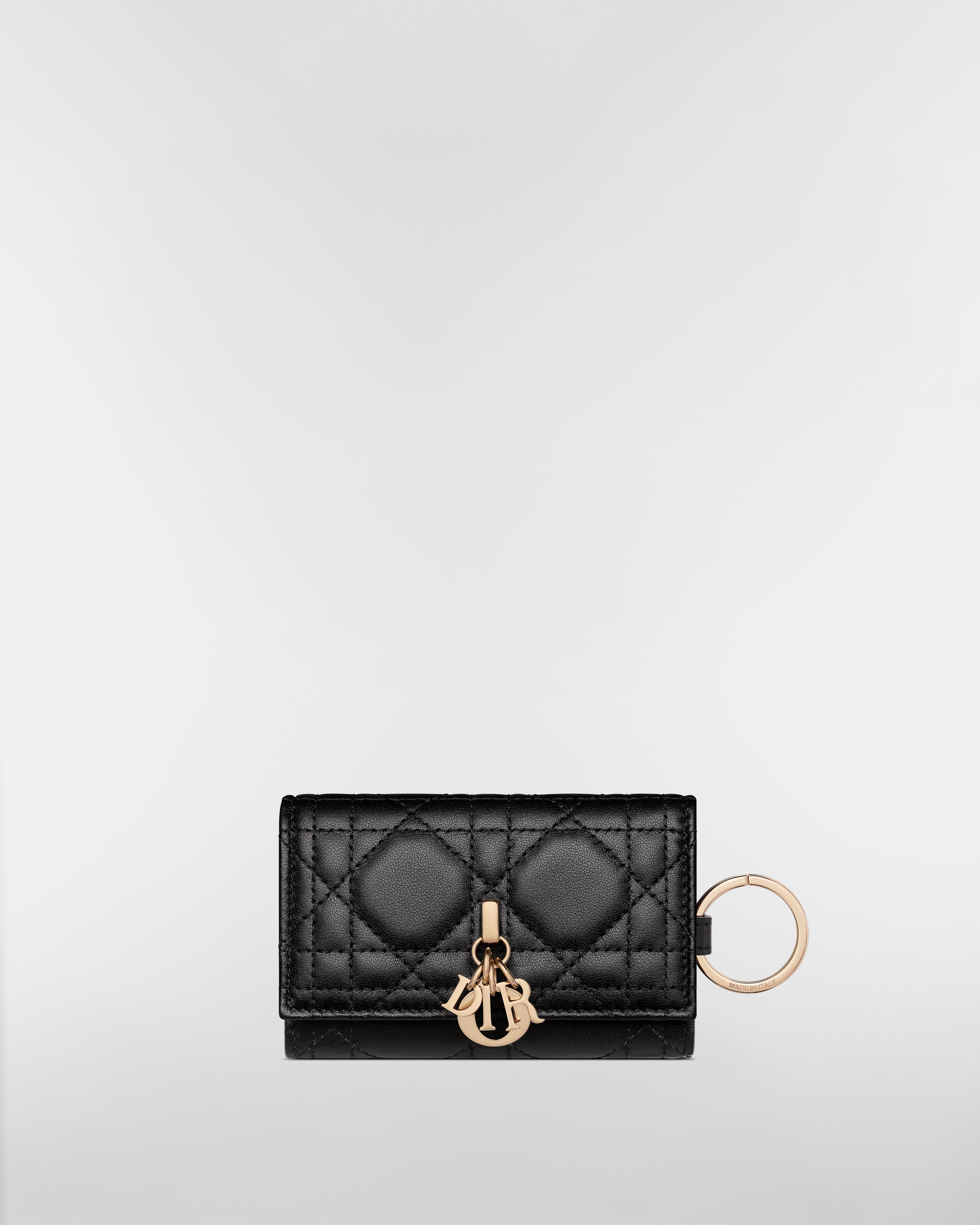 My Dior Aster Key Case Black Cannage Lambskin E01