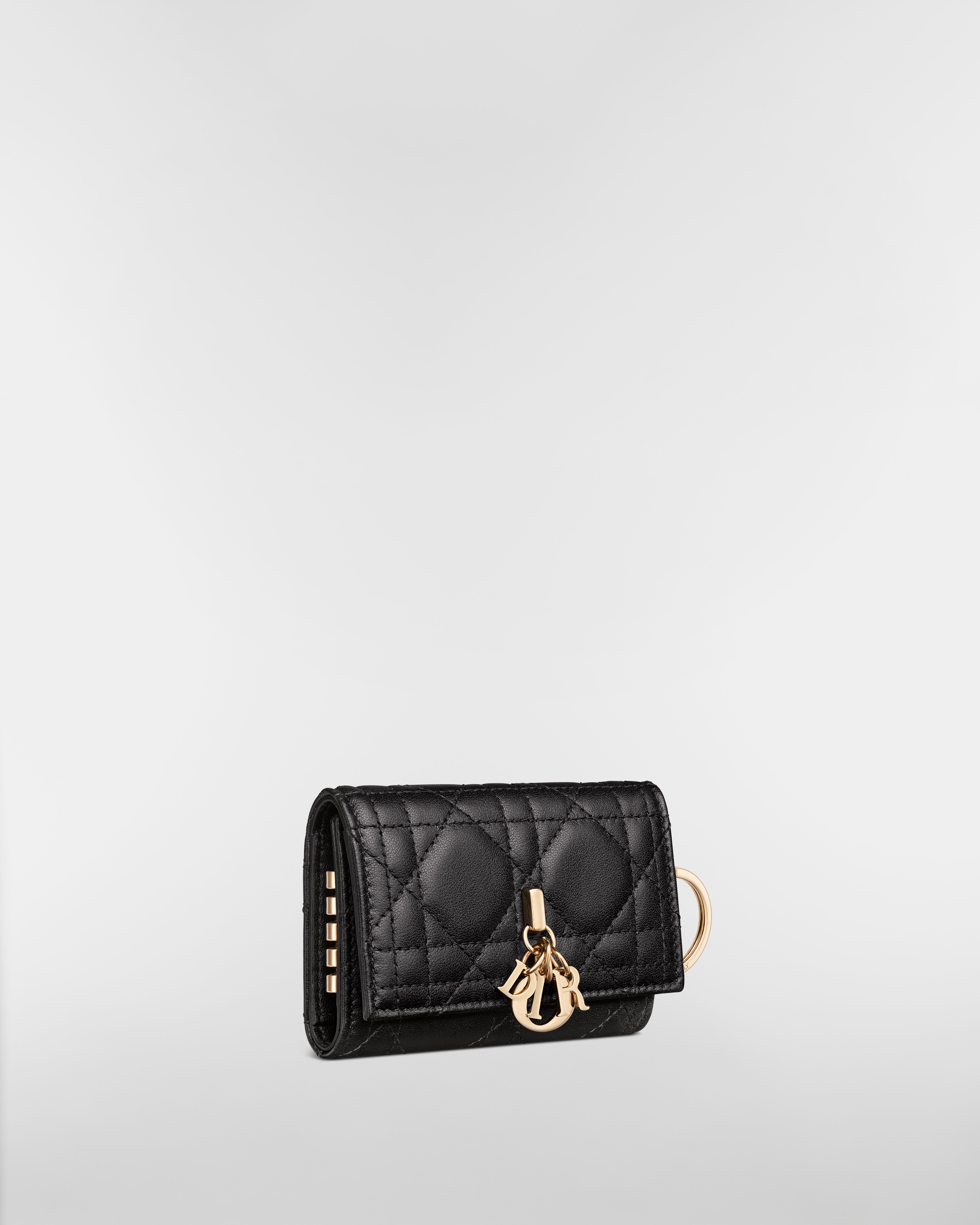 My Dior Aster 鎖匙包 黑色 Cannage 藤格紋圖案羊皮 E03