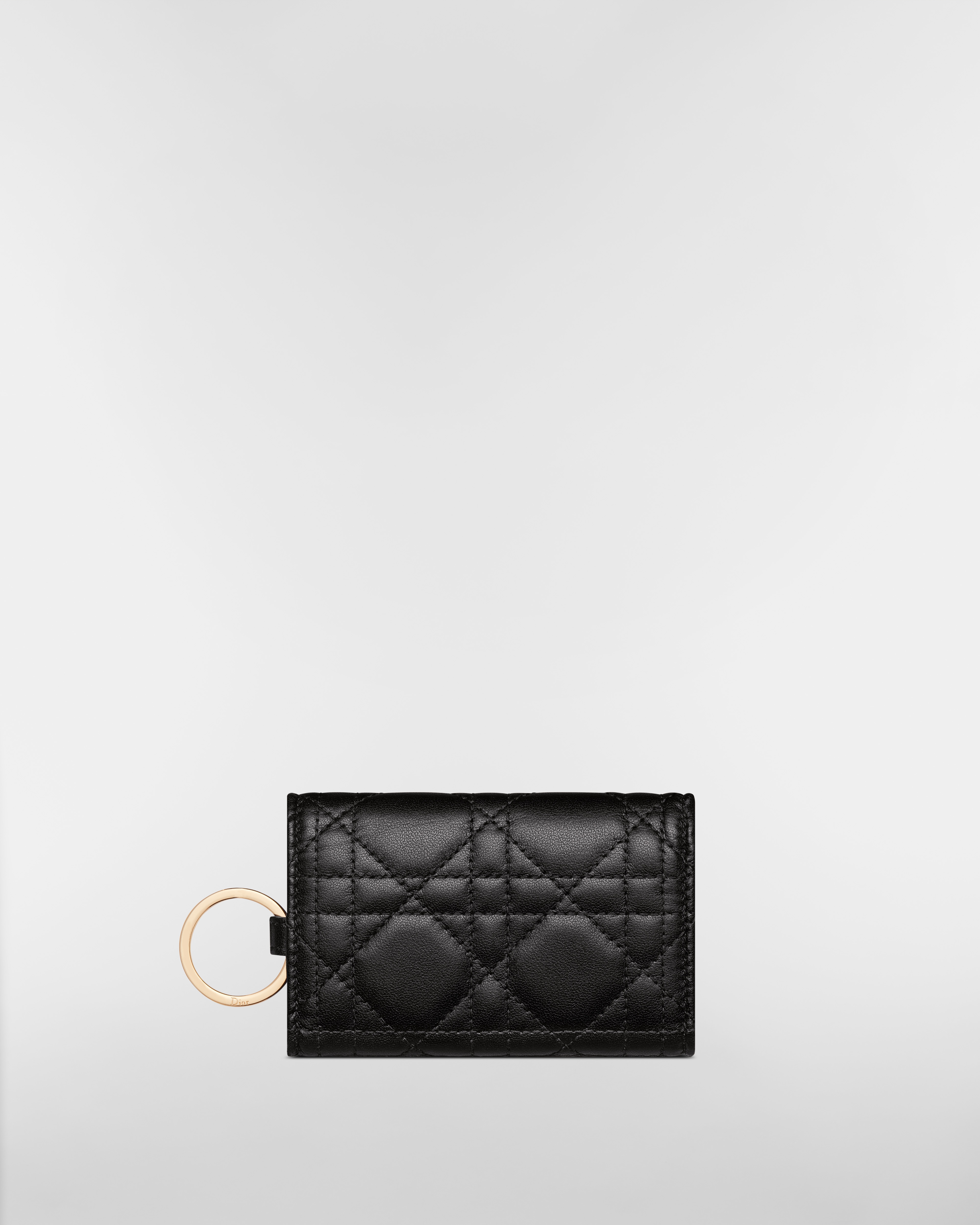 กระเป๋าใส่กุญแจ My Dior Aster หนังแกะลาย Cannage สีดำ E08