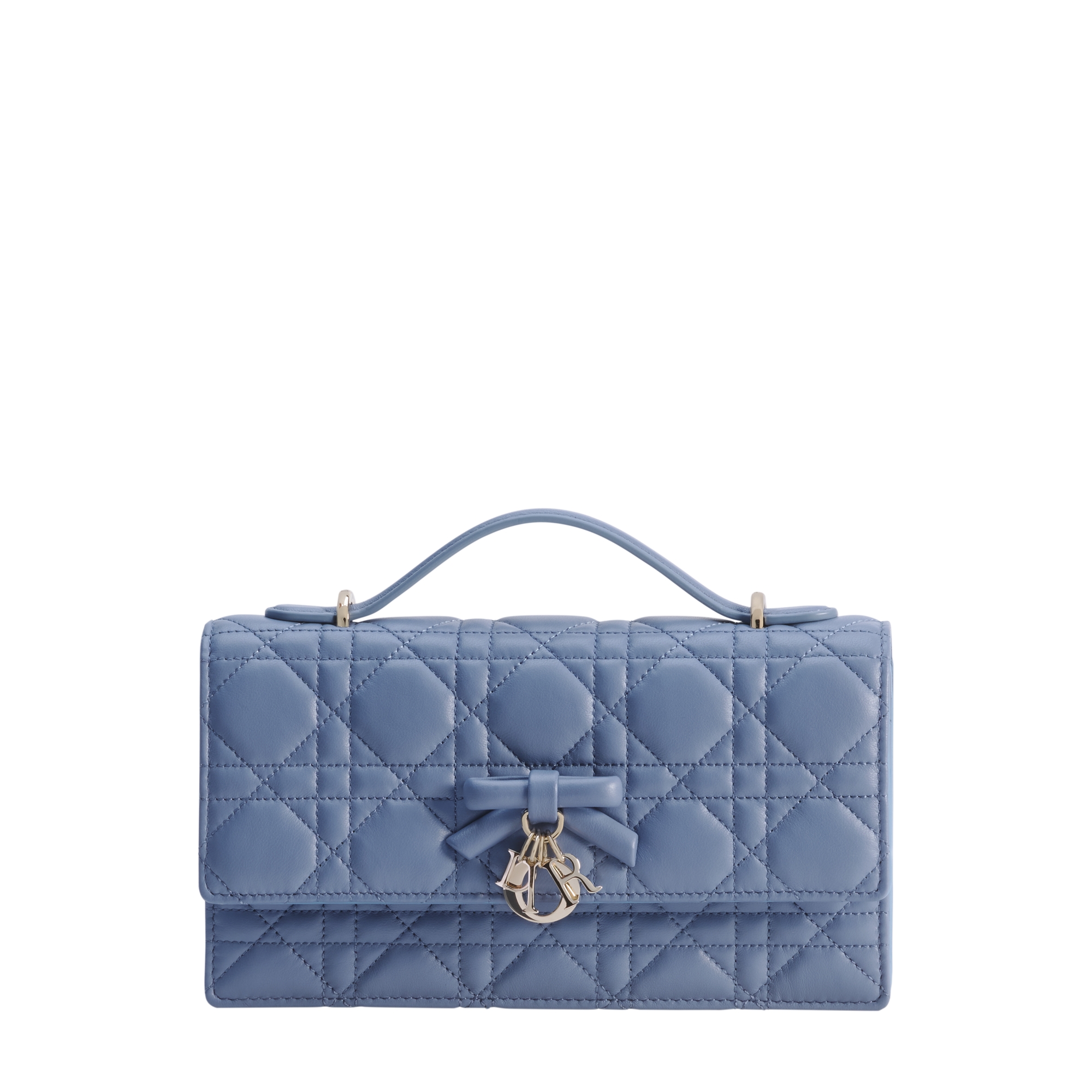  Cuir d'agneau Cannage gris bleu