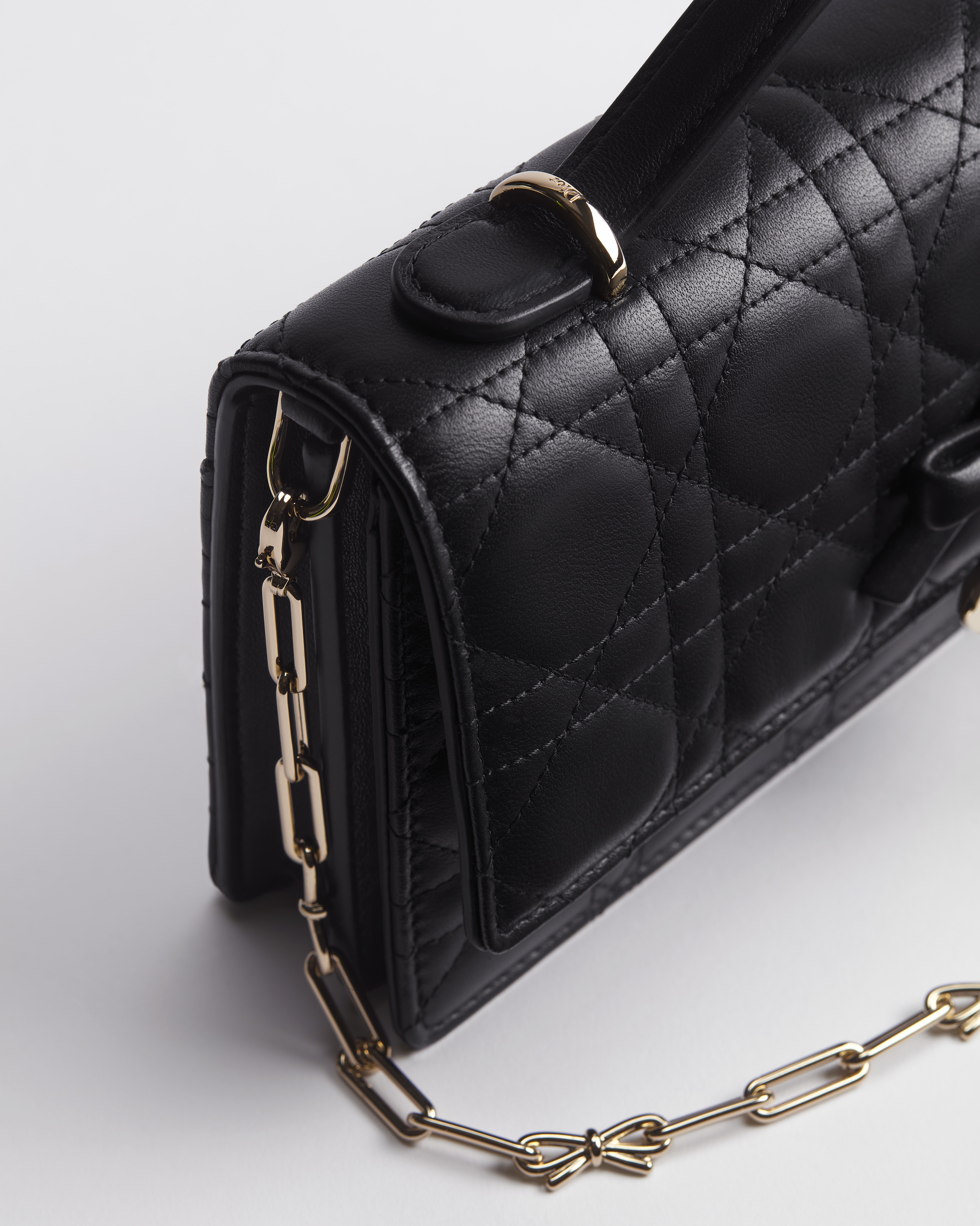 My Dior-minitas Zwart lamsleer met Cannage-motief E09