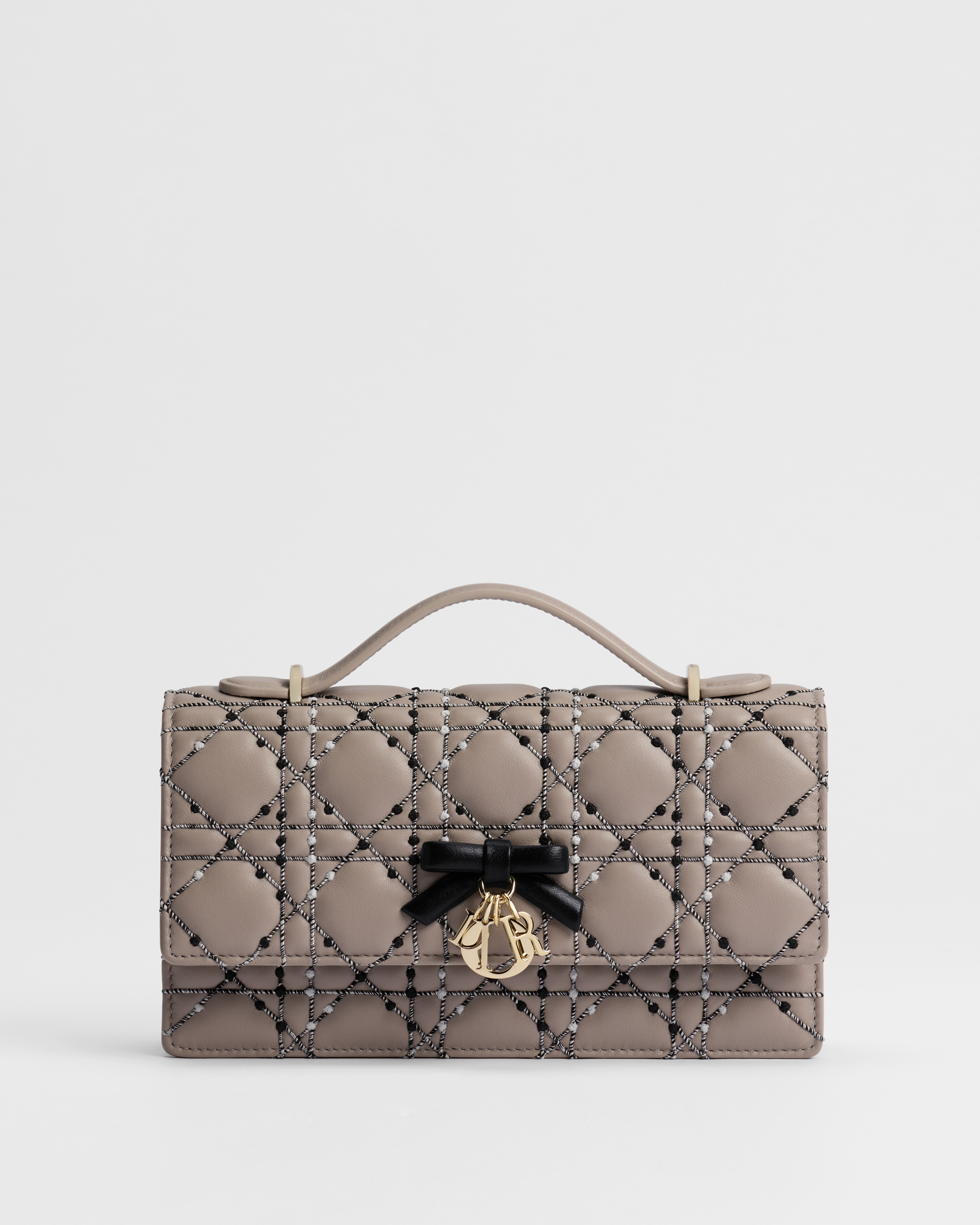 Mini sac My Dior - Dioriviera Cuir d'agneau Cannage beige brodé de fils bicolores E01