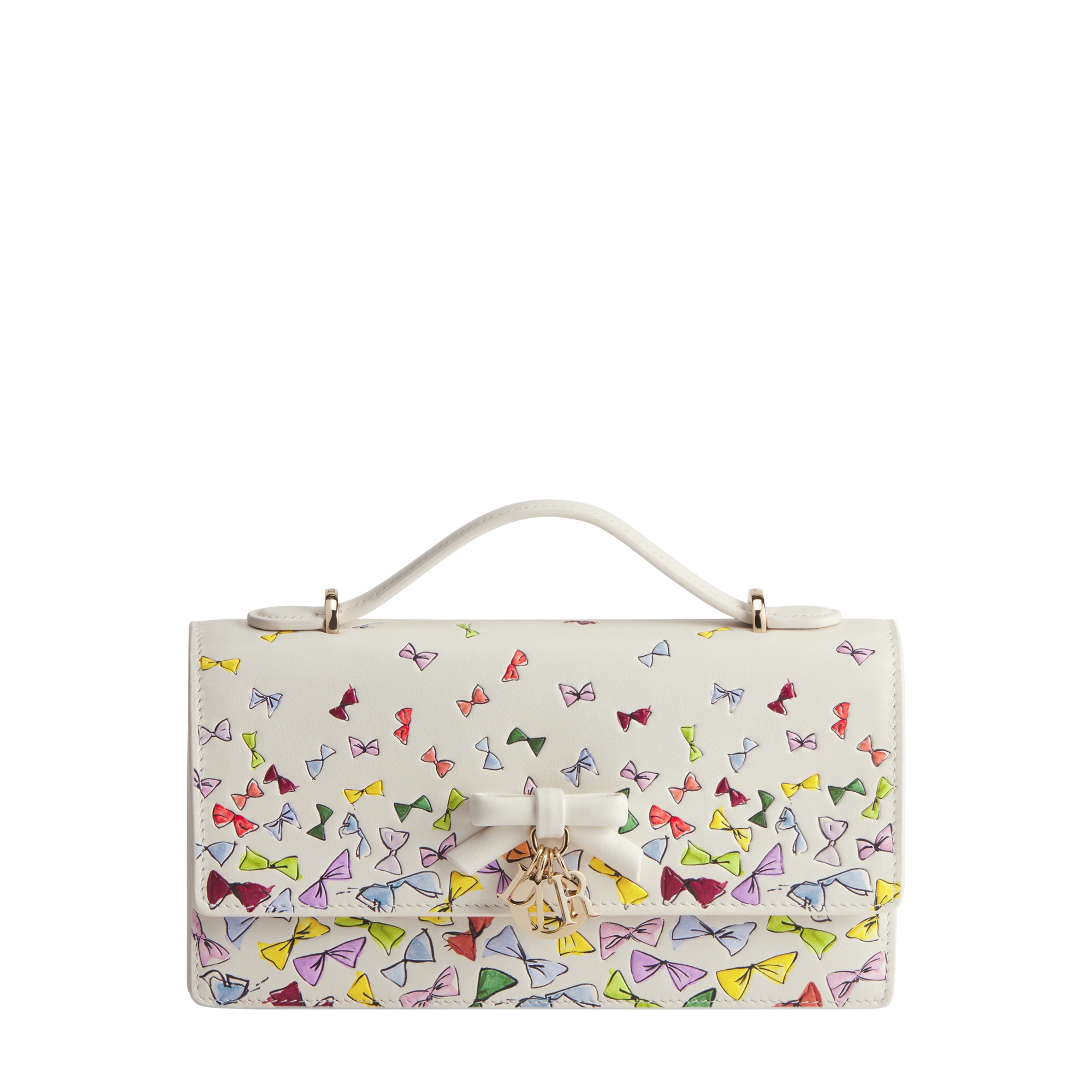 Dioriviera My Dior Mini Bag Latte Calfskin with Multicolor Dior Bows Print E01