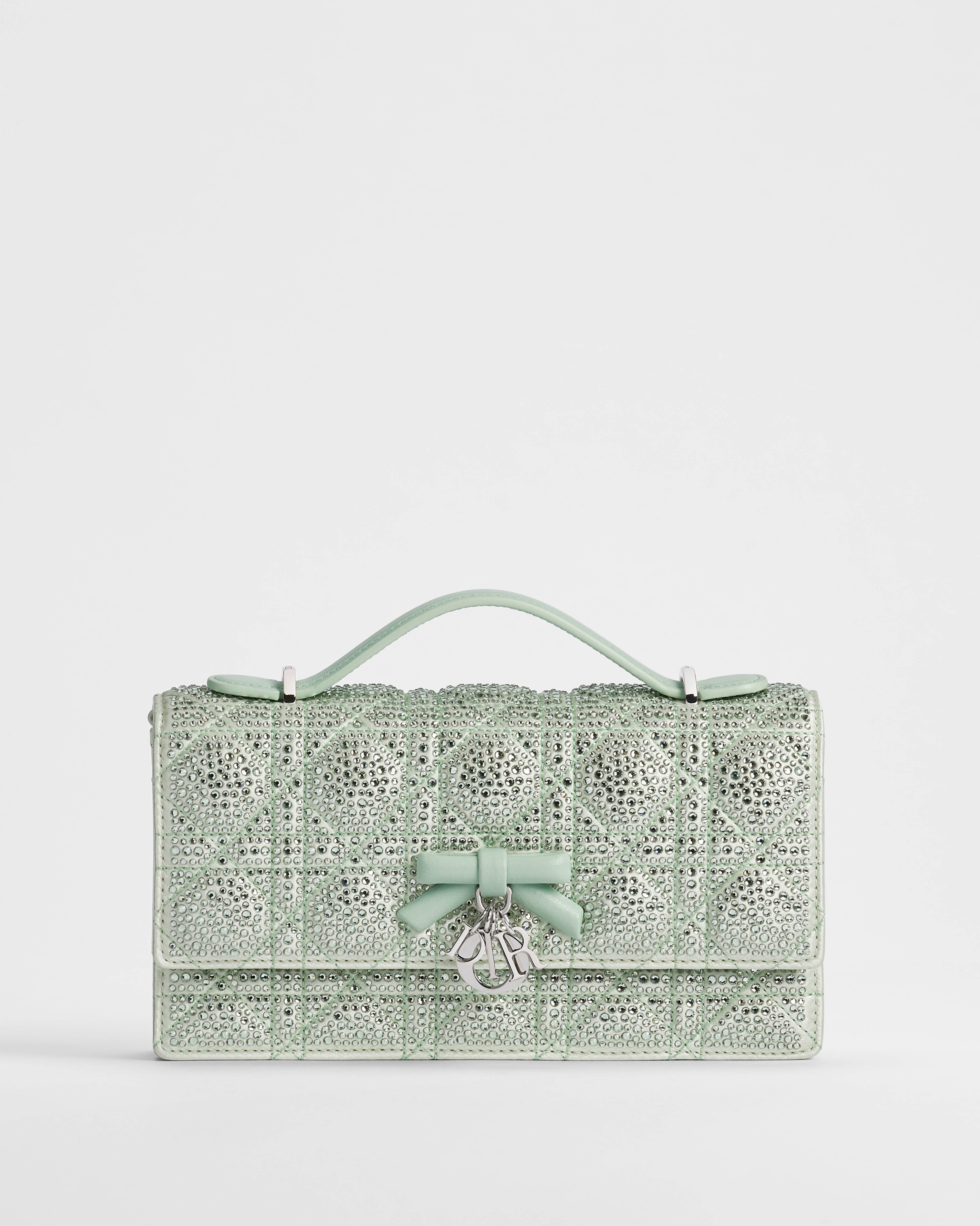 My Dior Mini Bag Green Cannage Satin and Strass E01