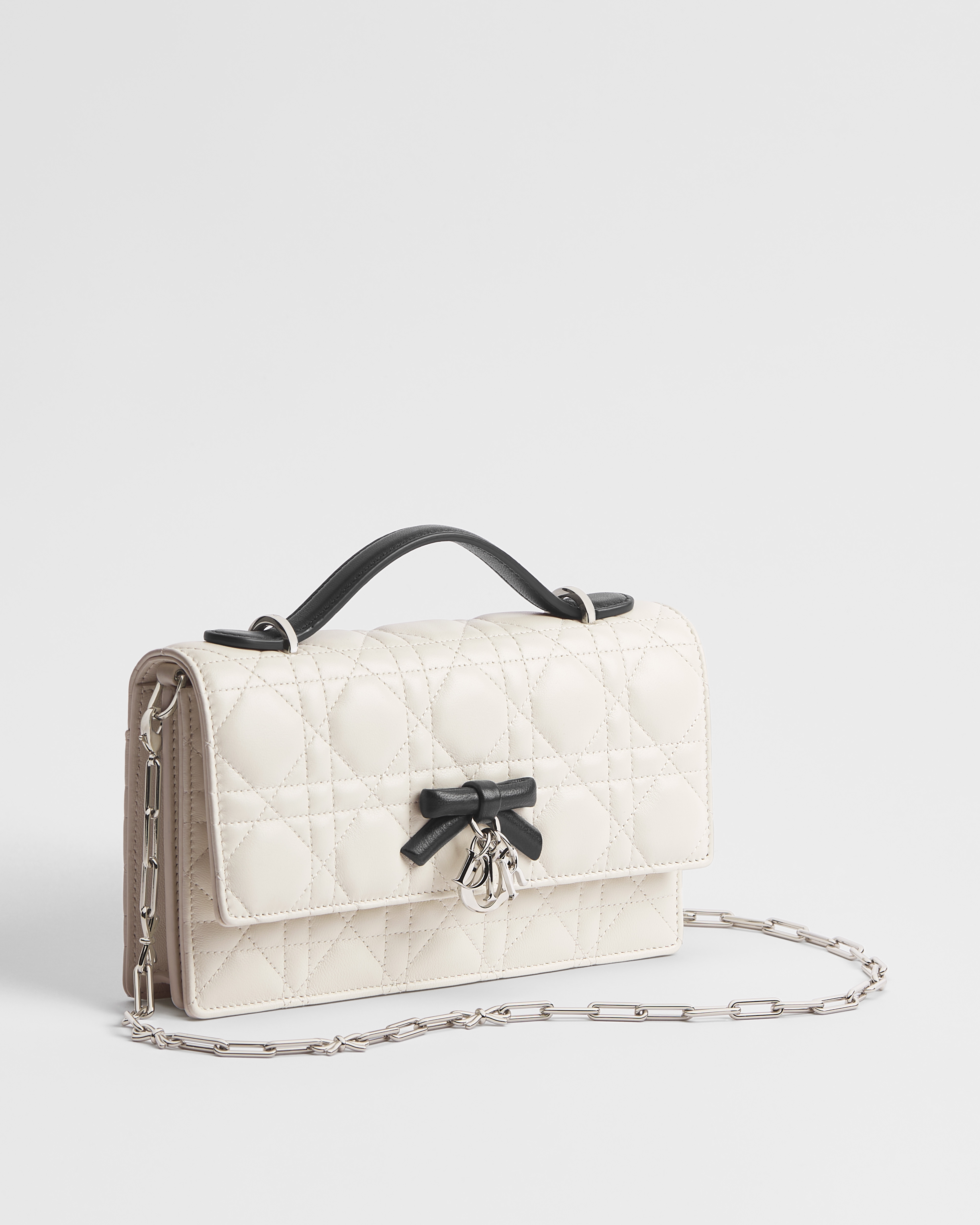 My Dior Minitasche Zweifarbiges Cannage Lammleder in Latte und Schwarz E03