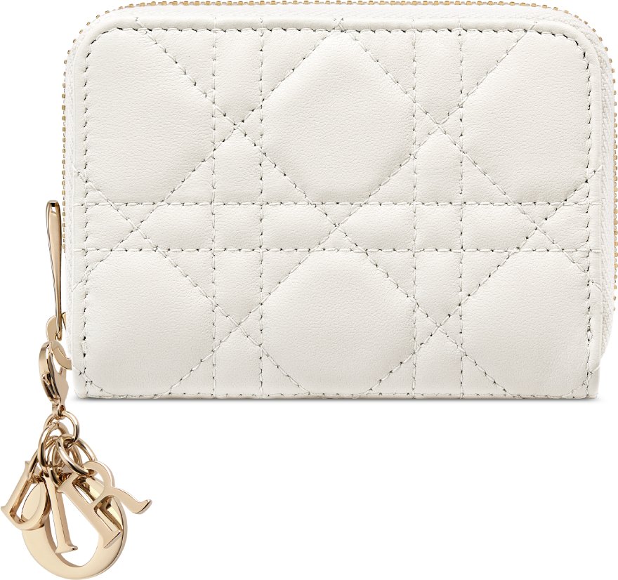 DIOR | Lady Dior Voyageur ジップコインケース スモール カナージュ ラムスキン