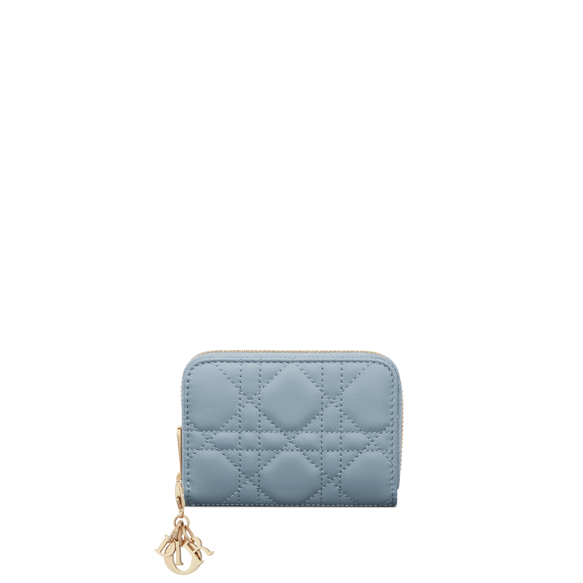 Small Lady Dior Voyageur Coin Purse Black Cannage Lambskin | DIOR