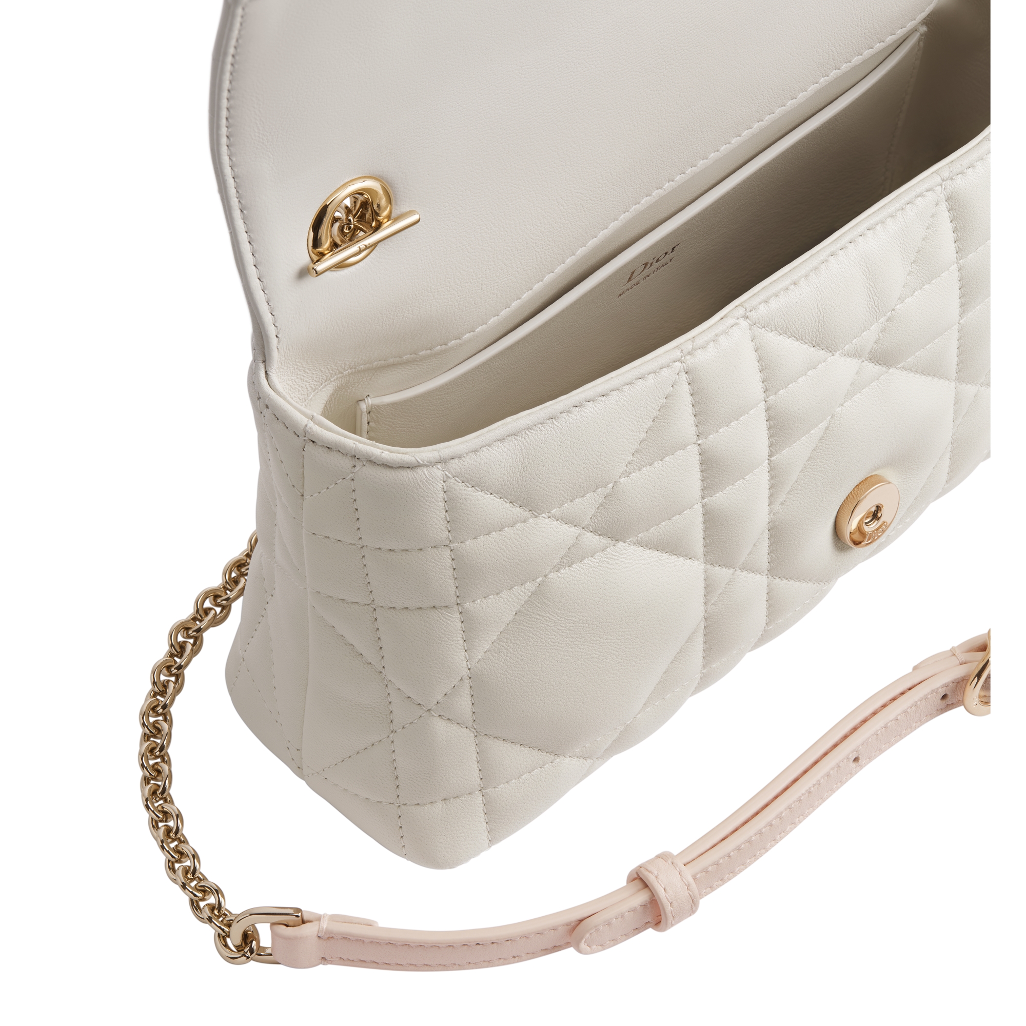 Dior Qixi My Tender Dior Top Handle Mini Bag Two-Tone Latte and Ballet Pink Macrocannage Lambskin E06