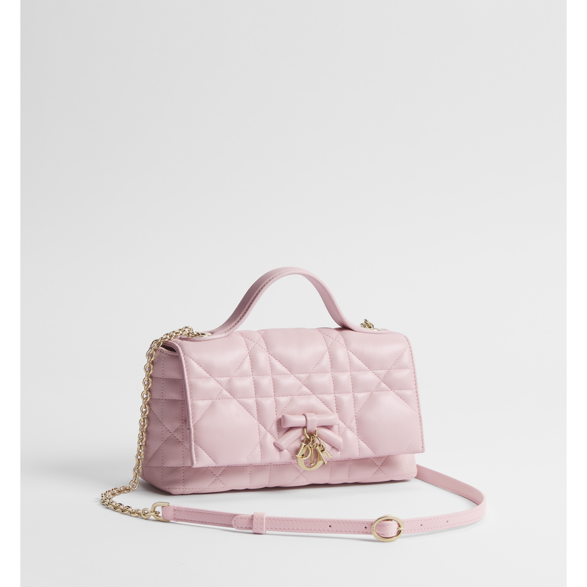 My Tender Dior Top Handle Mini Bag Rose Tendre Macrocannage Lambskin E03
