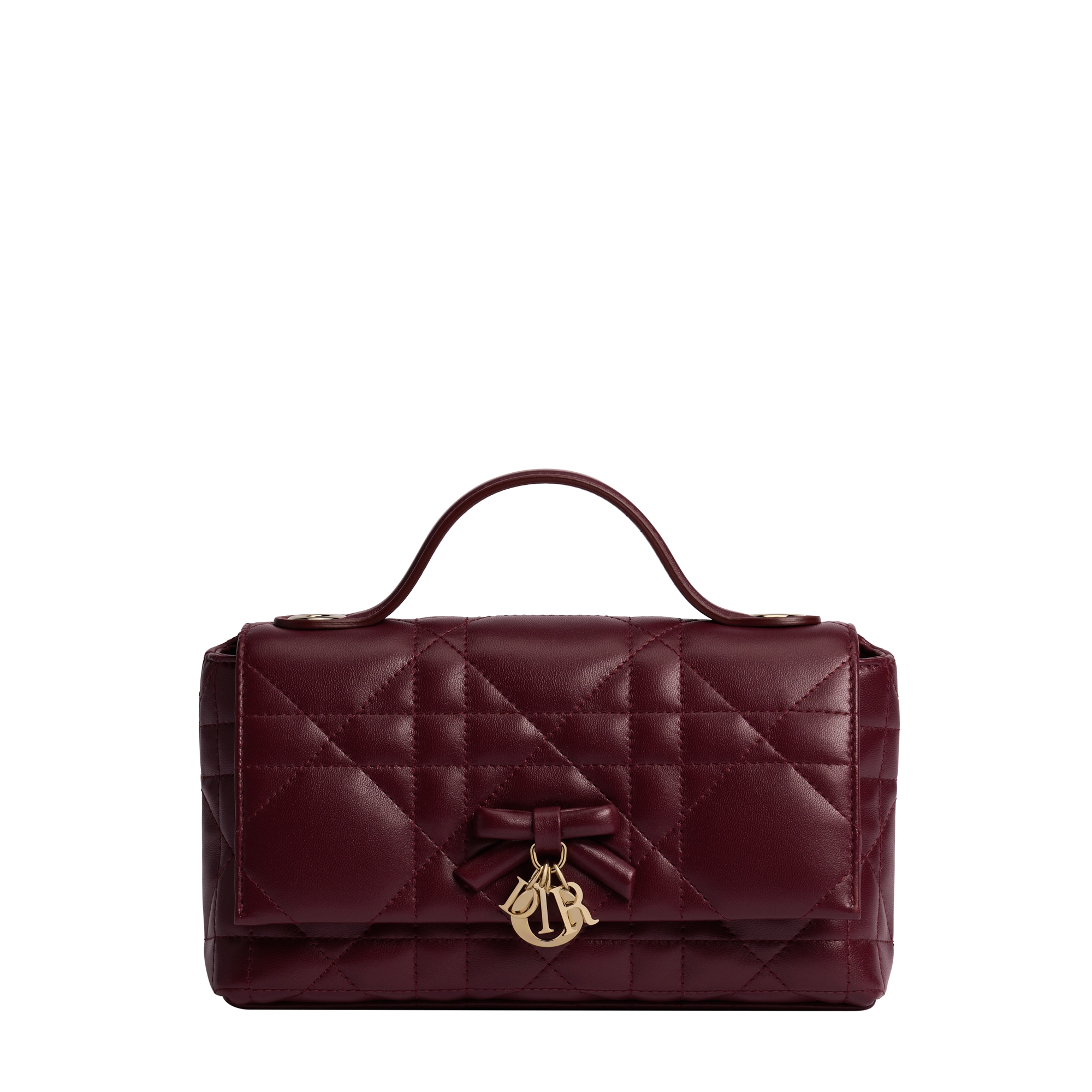 My Tender Dior Top Handle Mini Bag Black Macrocannage Lambskin | DIOR