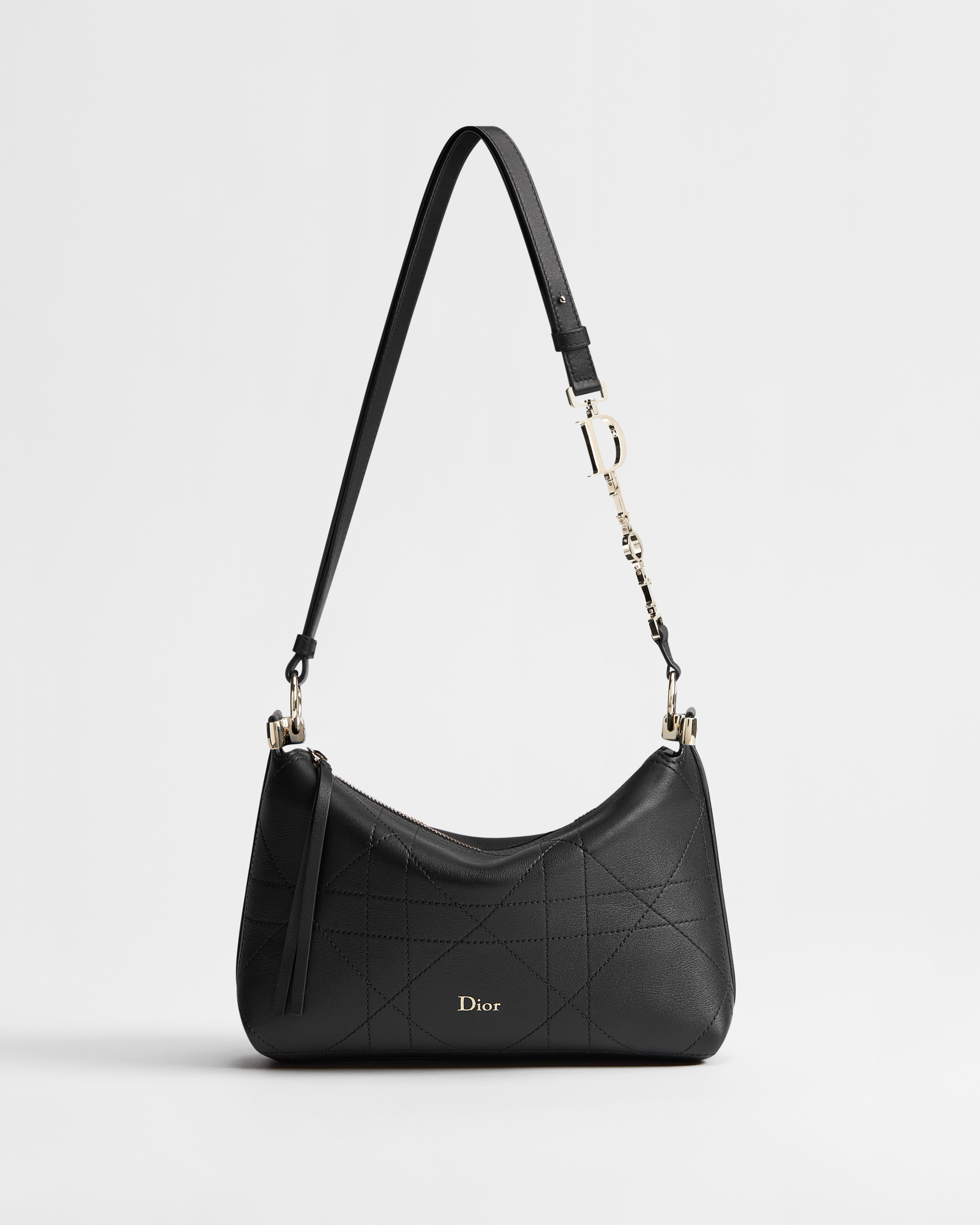 Diorly Mini Bag Black Flat Macrocannage Grained Calfskin E01