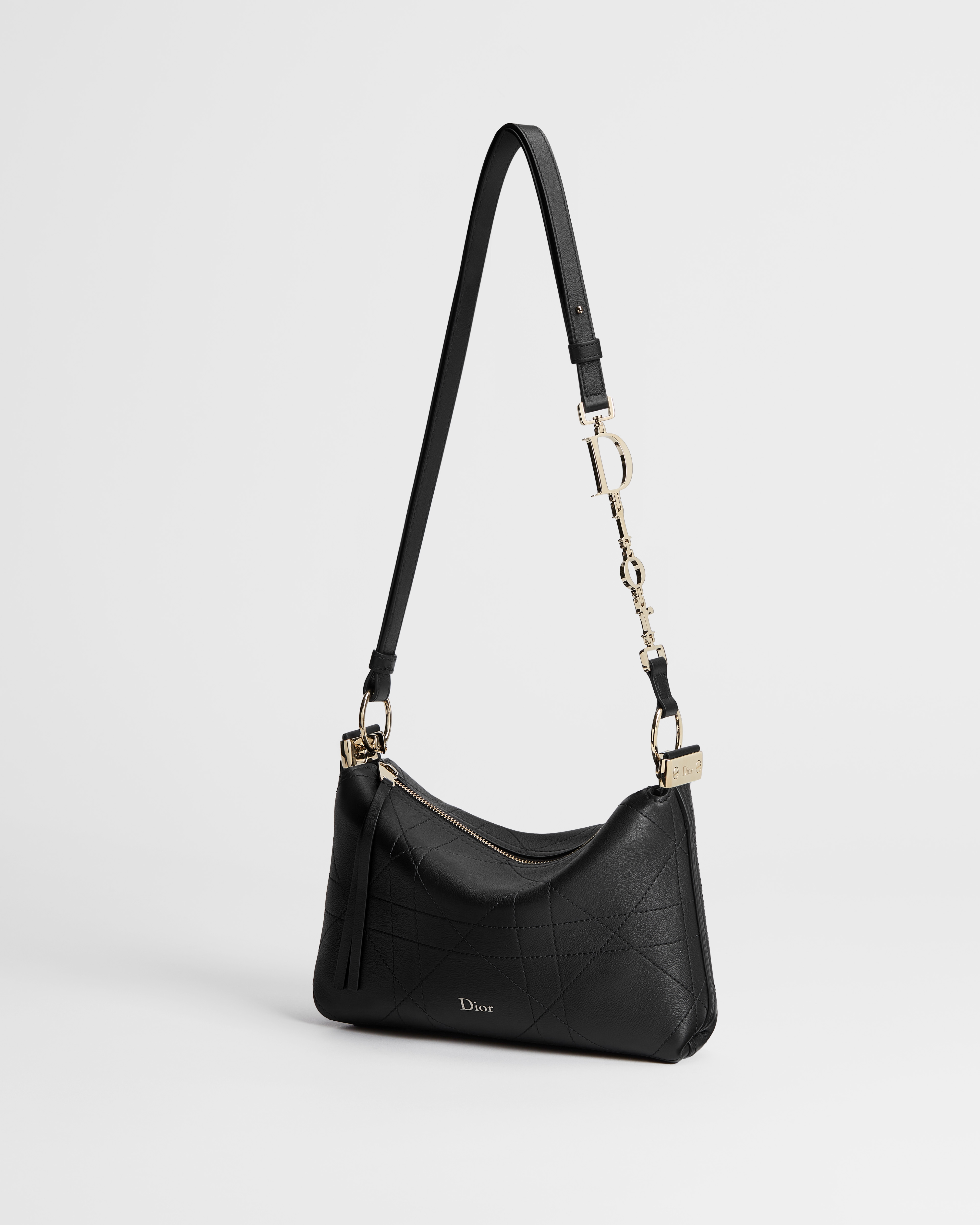 Diorly Mini Bag Black Flat Macrocannage Grained Calfskin E03