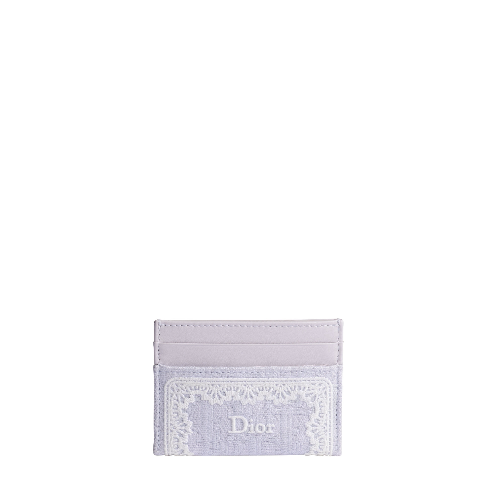Dior Oblique Freesia Card Holder Purple Dior Oblique Jacquard and White Lace E01
