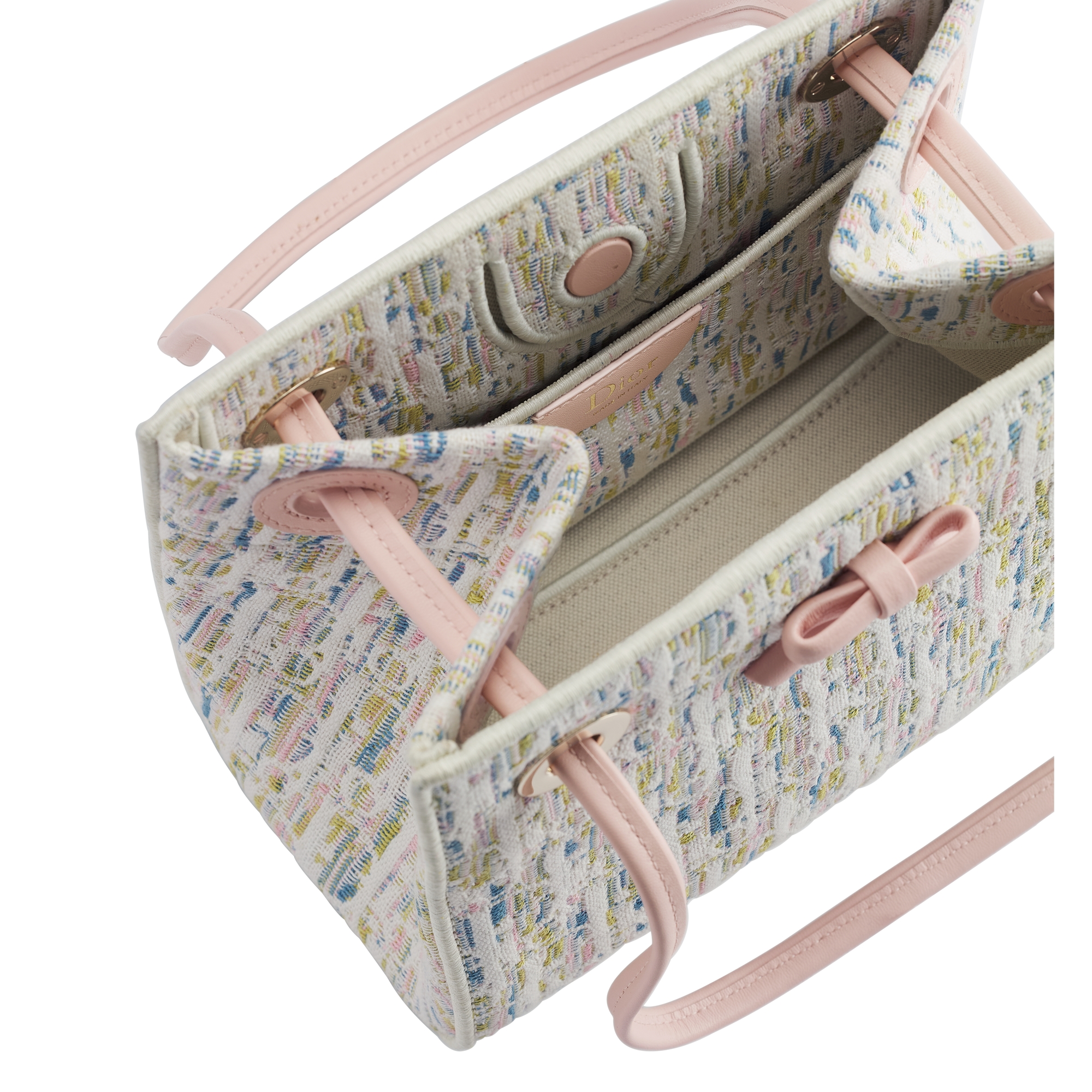 Dior Promenade Mini Shopping Bag Multicolor Dior Oblique Pastel Jacquard E06
