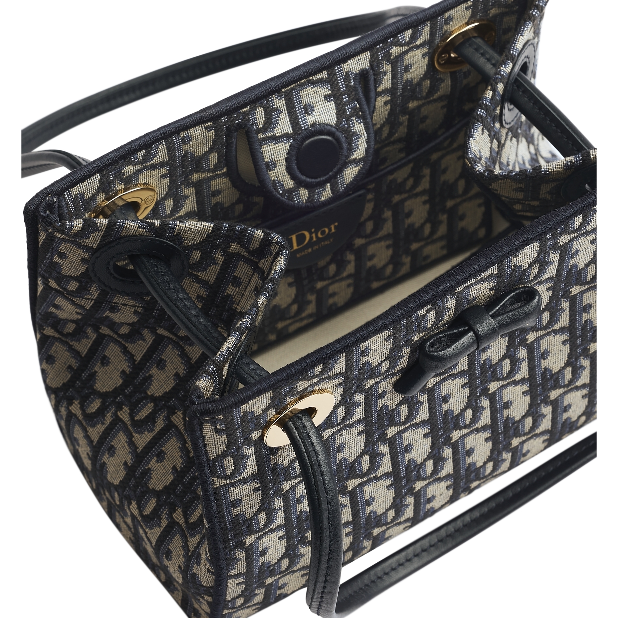Dior Promenade Mini Shopping Bag Blue Dior Oblique Jacquard E07