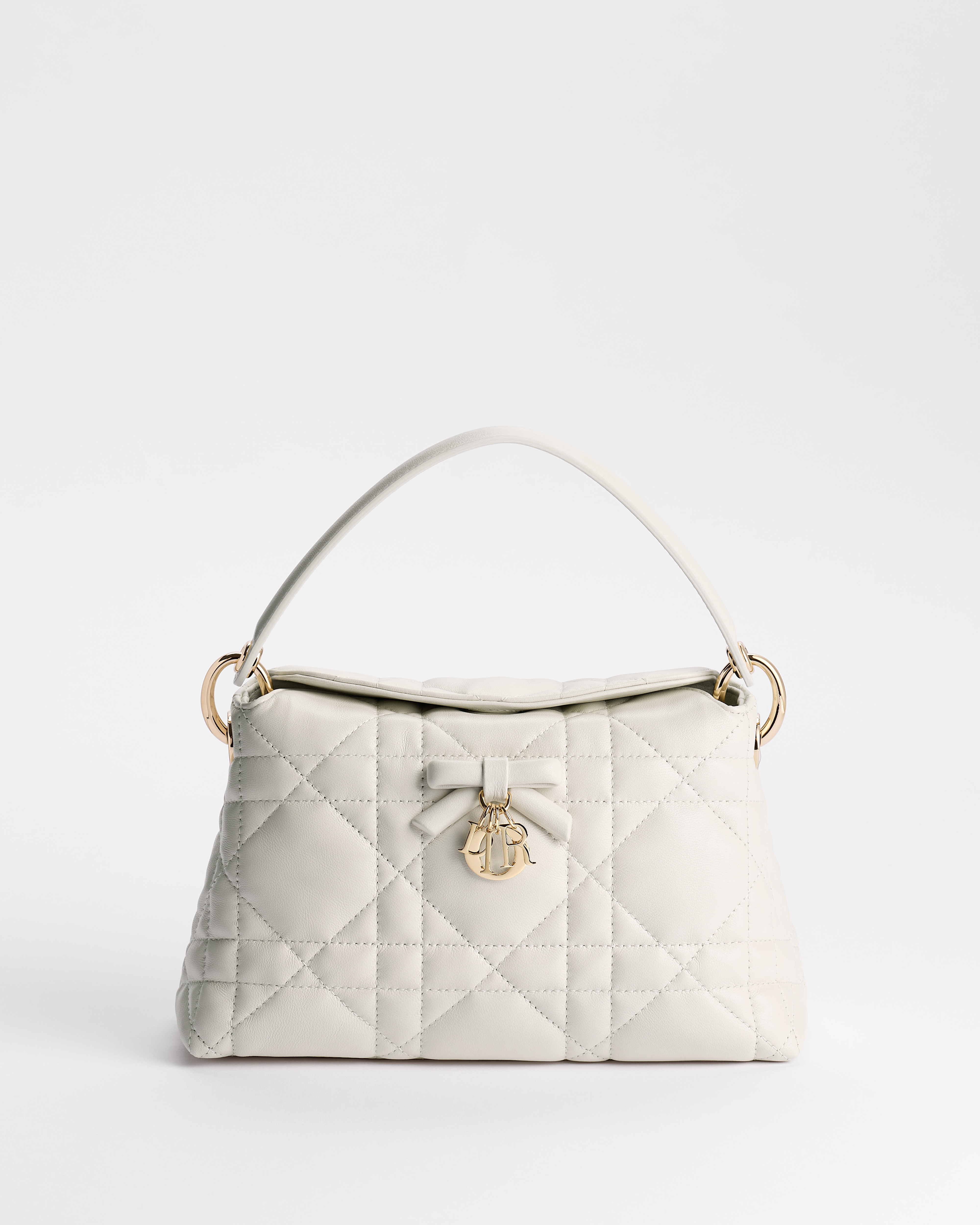 Adiorable Top Handle Mini Bag Latte Macrocannage Lambskin E01