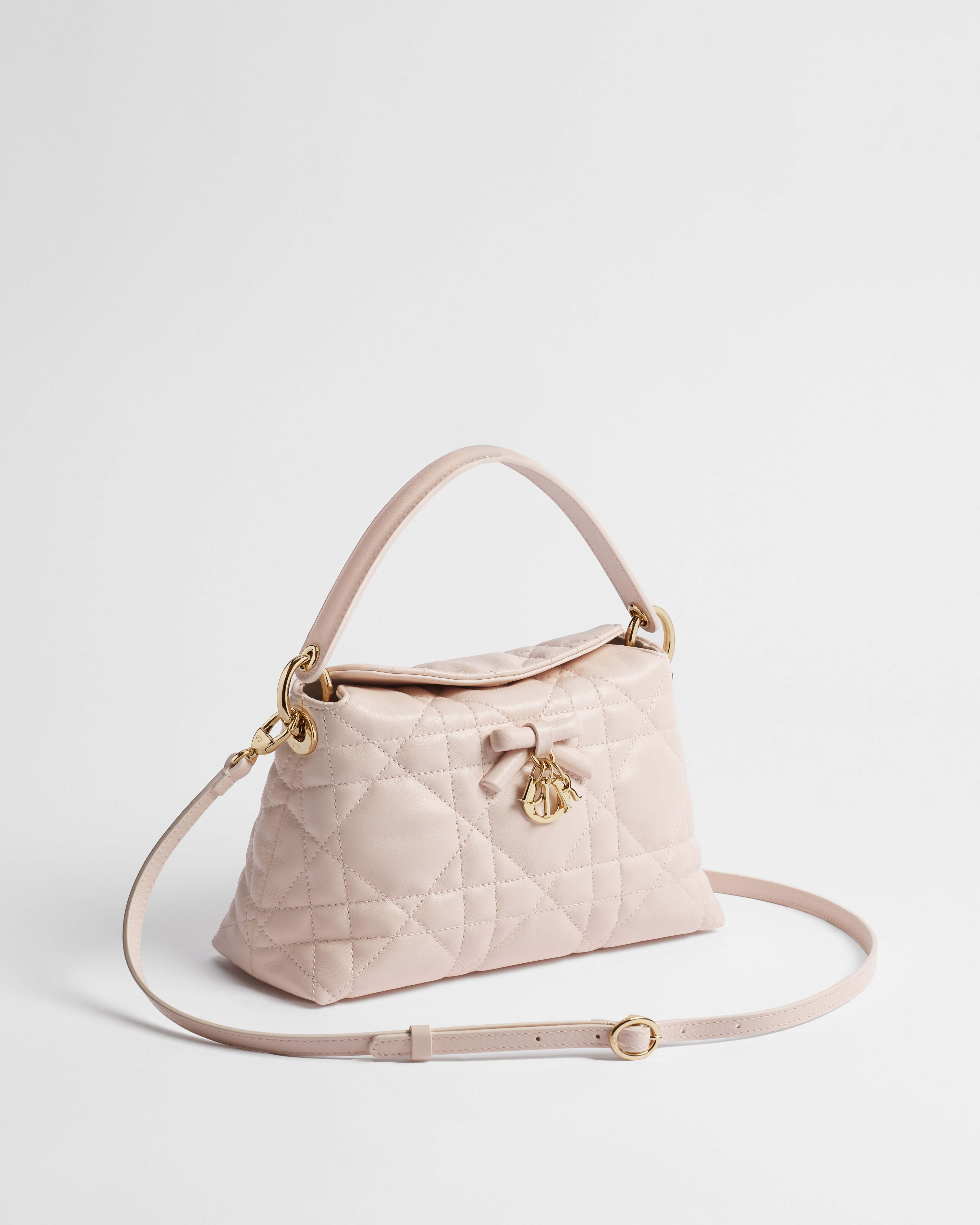 Adiorable Top Handle Mini Bag Ballet Pink Macrocannage Lambskin E03