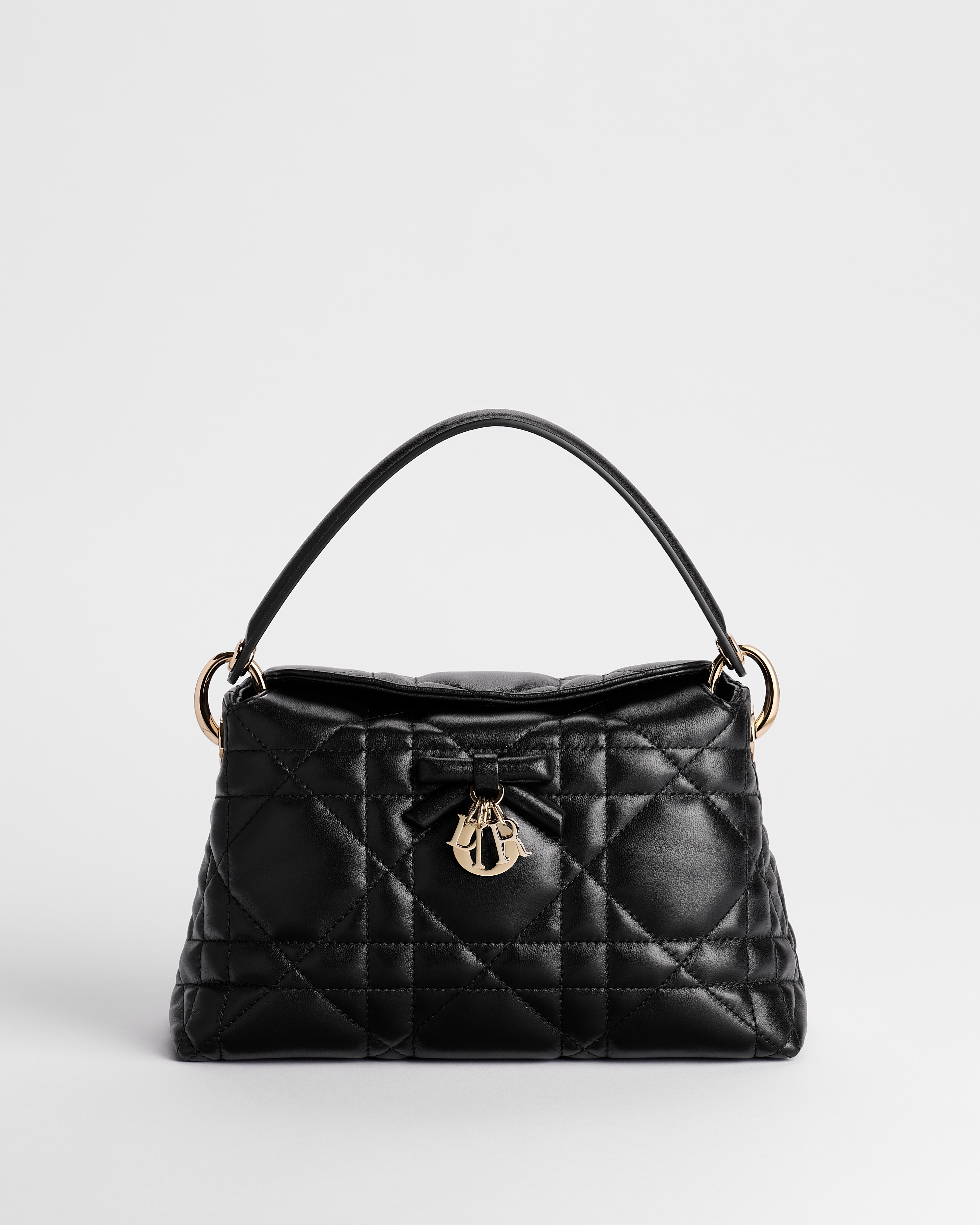 Adiorable Top Handle Mini Bag Black Macrocannage Lambskin E01