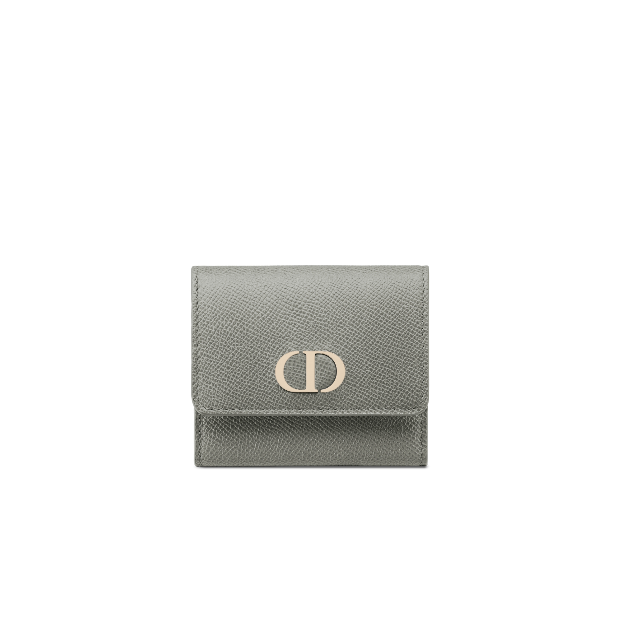 30 Montaigne Lotus Wallet Stone Gray Grained Calfskin | DIOR