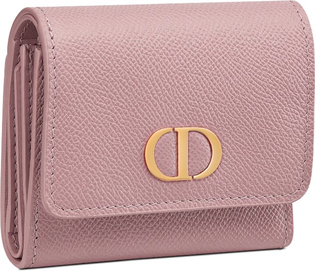 DIOR | 30 Montaigne Lotus Wallet Antique Pink Grained Calfskin