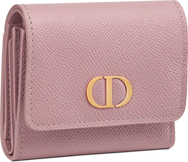 30 Montaigne Lotus Wallet Antique Pink Grained Calfskin | DIOR