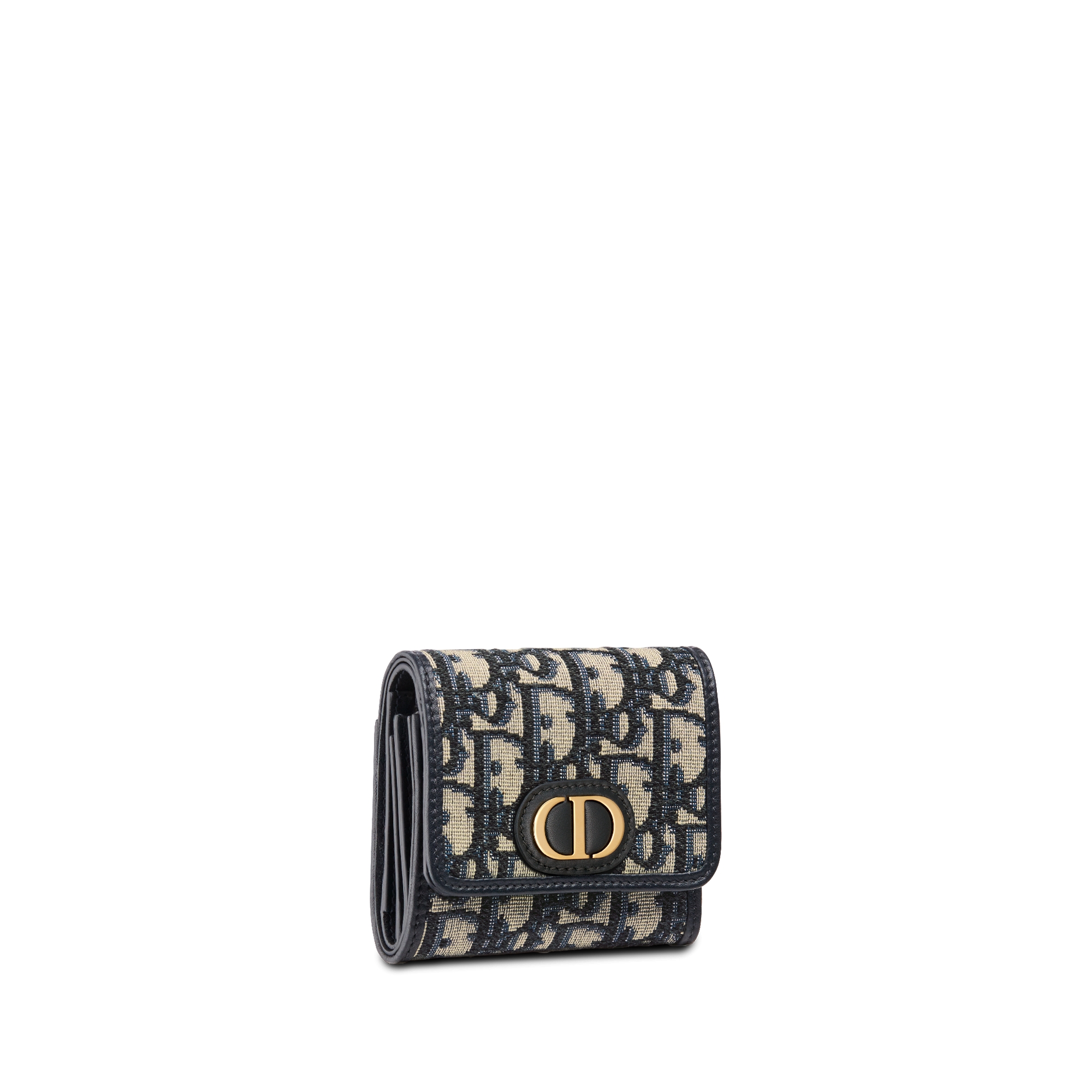 30 Montaigne Lotus Wallet Blue Dior Oblique Jacquard E03